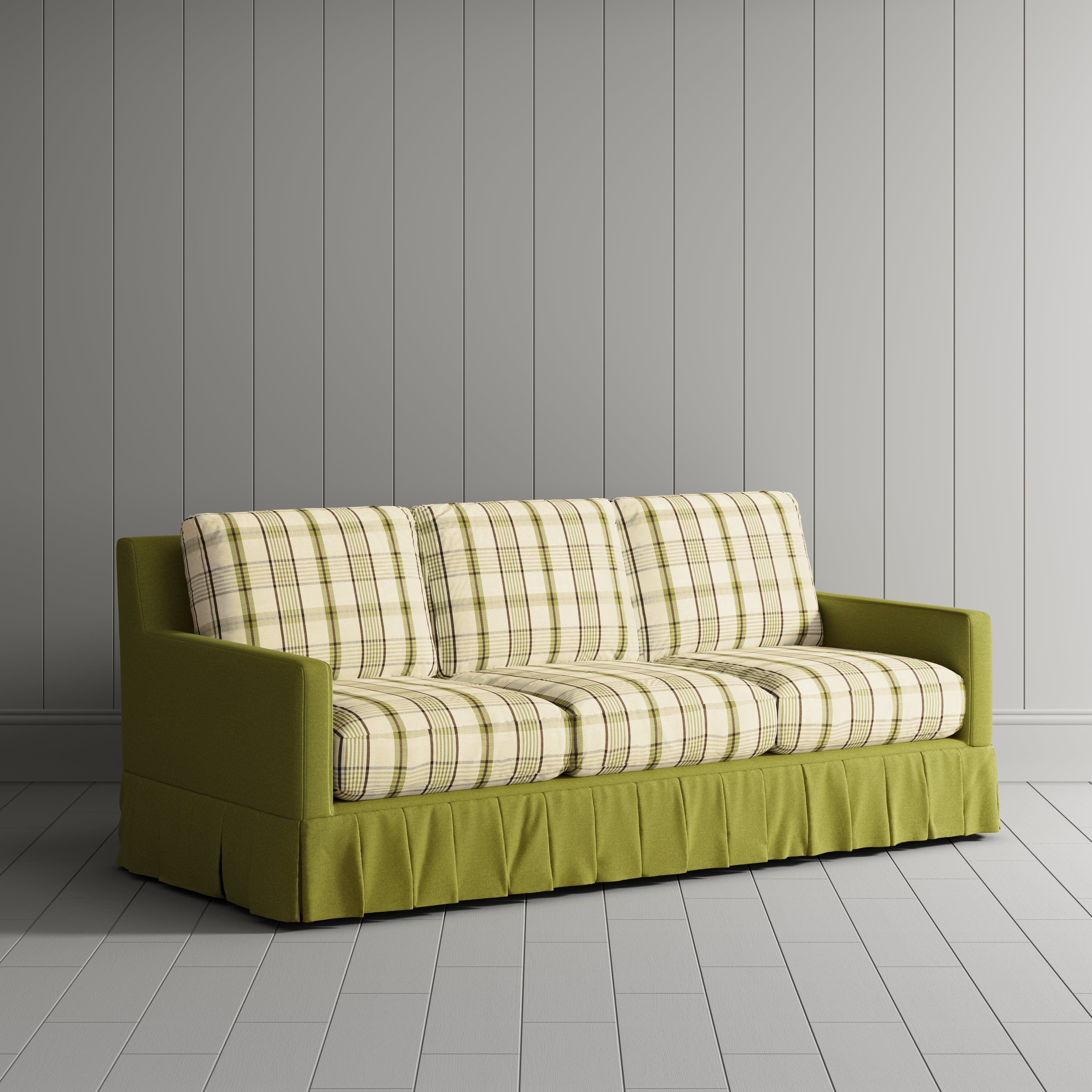 Cottonfy Country Check Sofa with Removable Skirted Covers May Sale Living and Home Moss Check Cotton Linen 