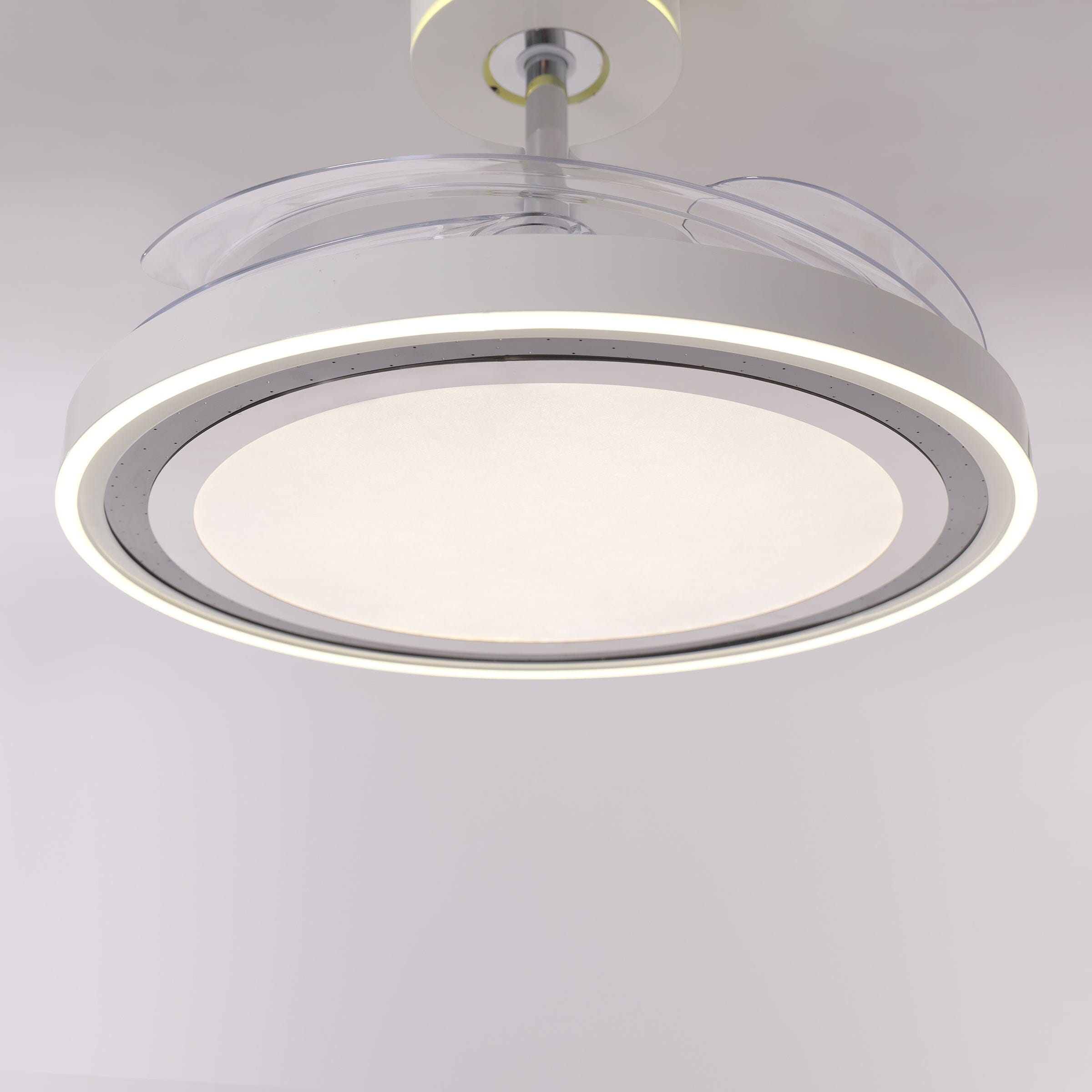 White 48 Inch Reversible LED Ceiling Fan Light with Remote Lightsin UK 