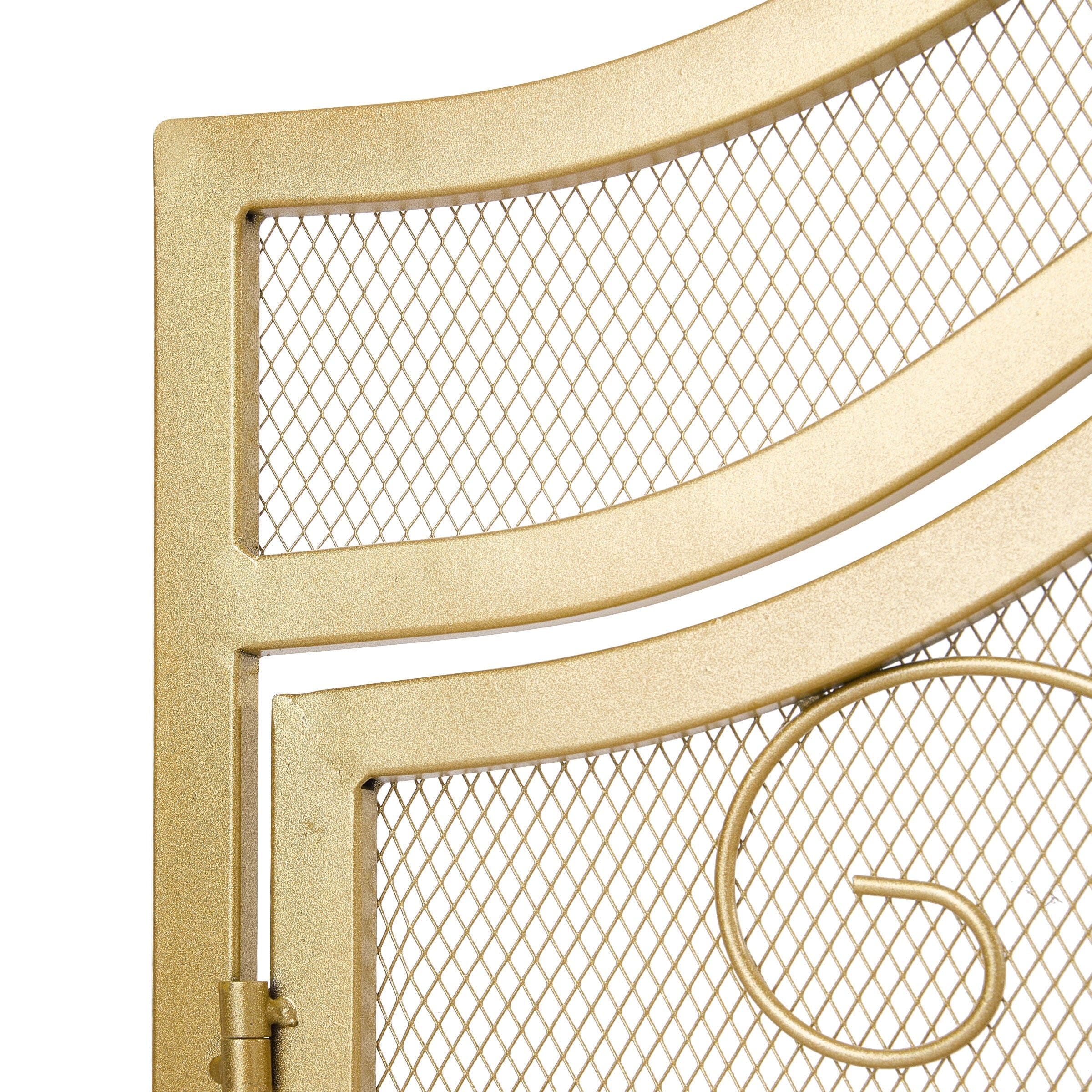 Smallbee Iron Fireplace Screen Gold Powder-Coated – 90x32x78.8cm Smallbee UK 