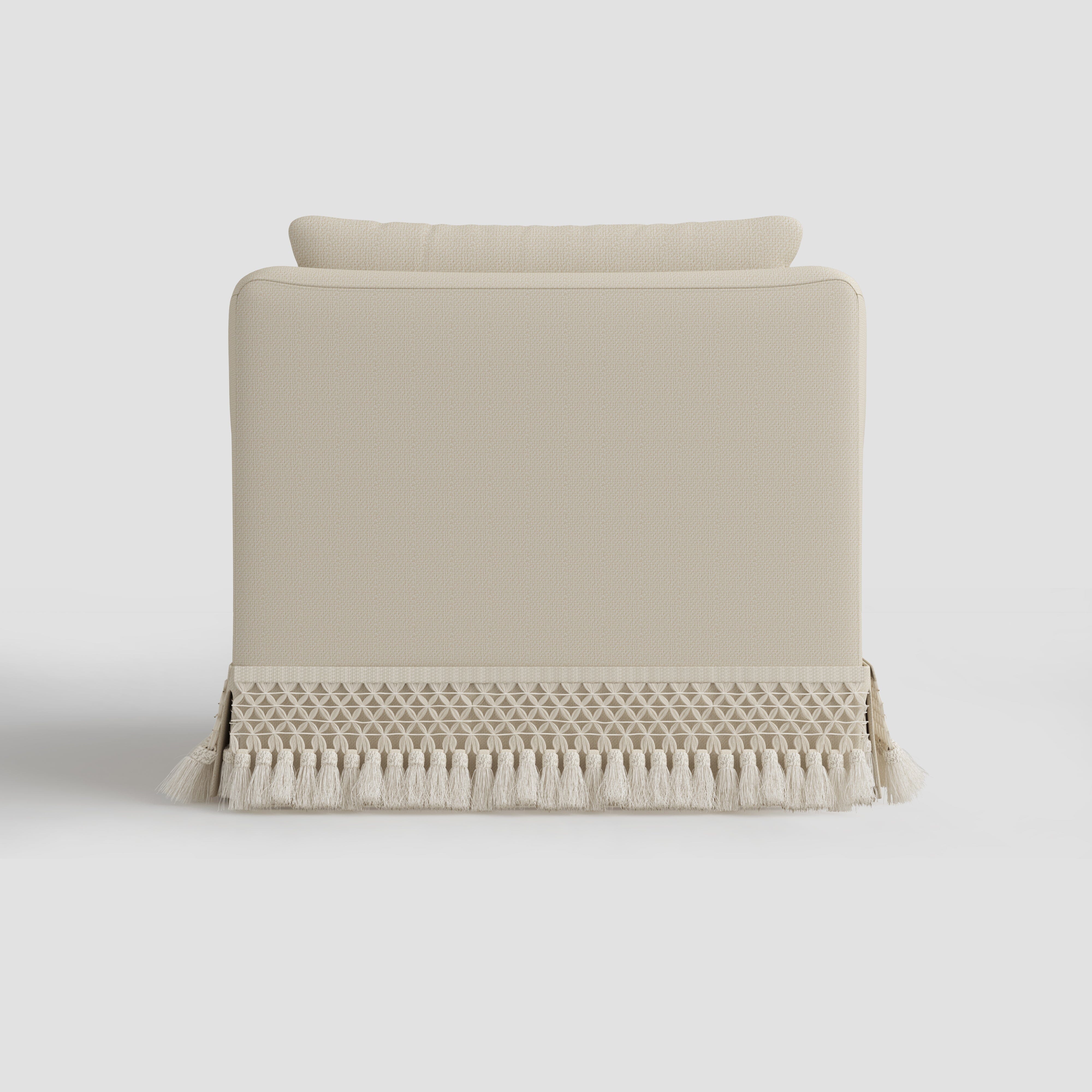 Cottonfy Slipcover Linen Armchair with Fringe Cottonfy UK 
