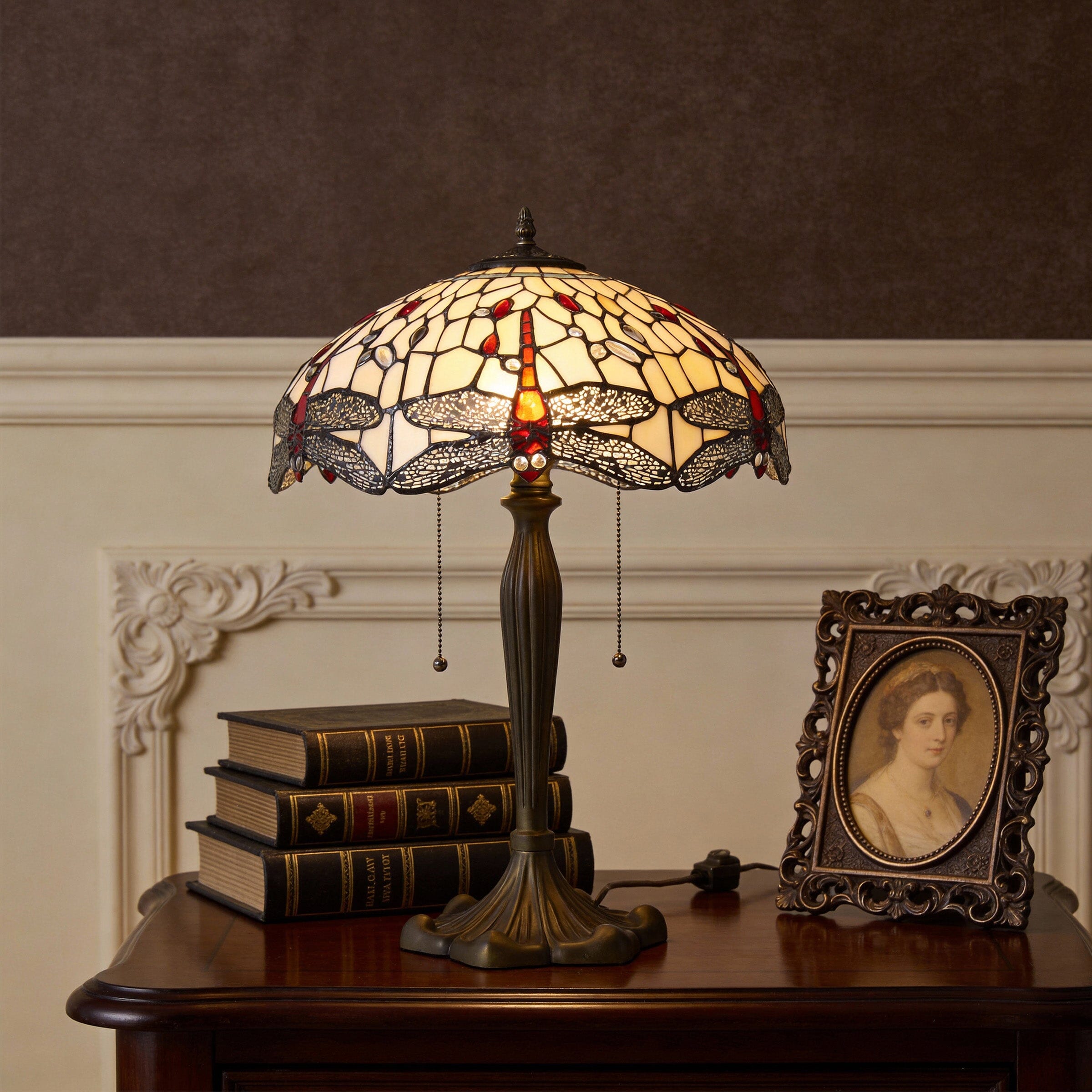 Lightin Tiffany Table Lamp | Handcrafted Stained Glass Dragonfly Series Lightsin UK 