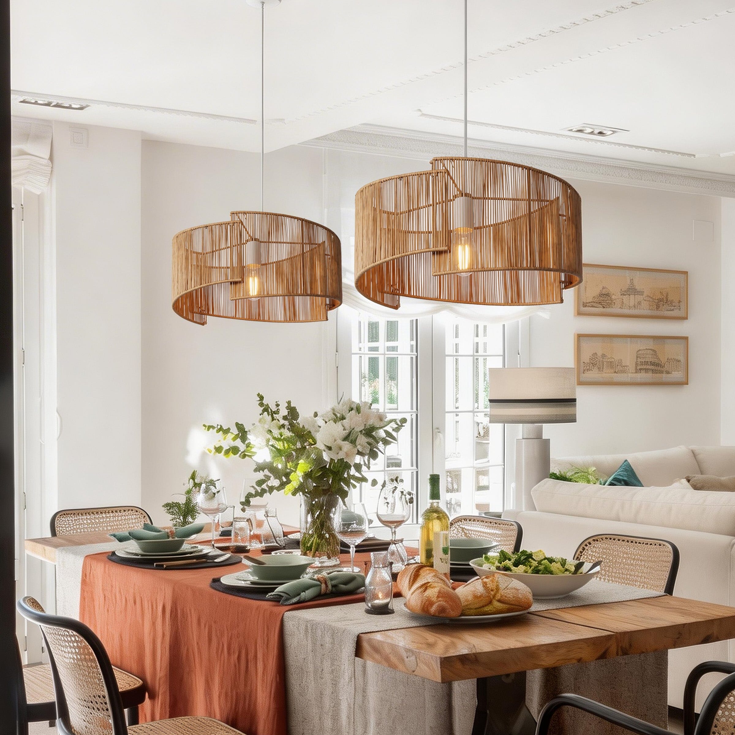 Lightsin Twist Handwoven Paper Rope Pendant Light for Cozy Living Spaces Lightsin UK 