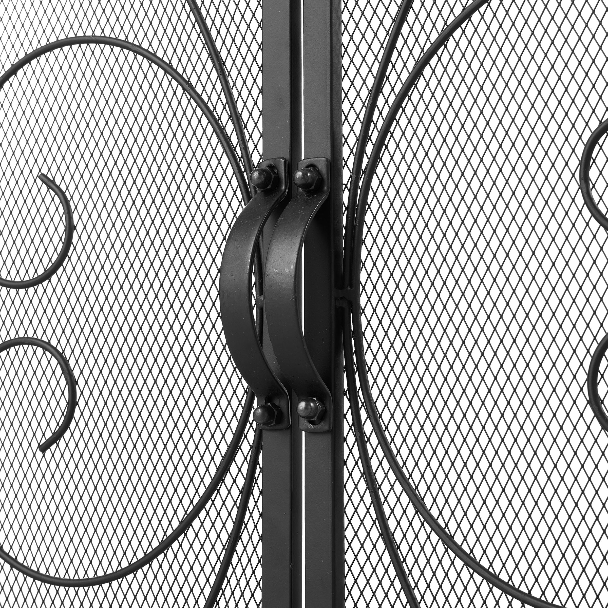 Smallbee Iron Fireplace Screen Black Powder-Coated – 89x25x71.5cm Smallbee UK 