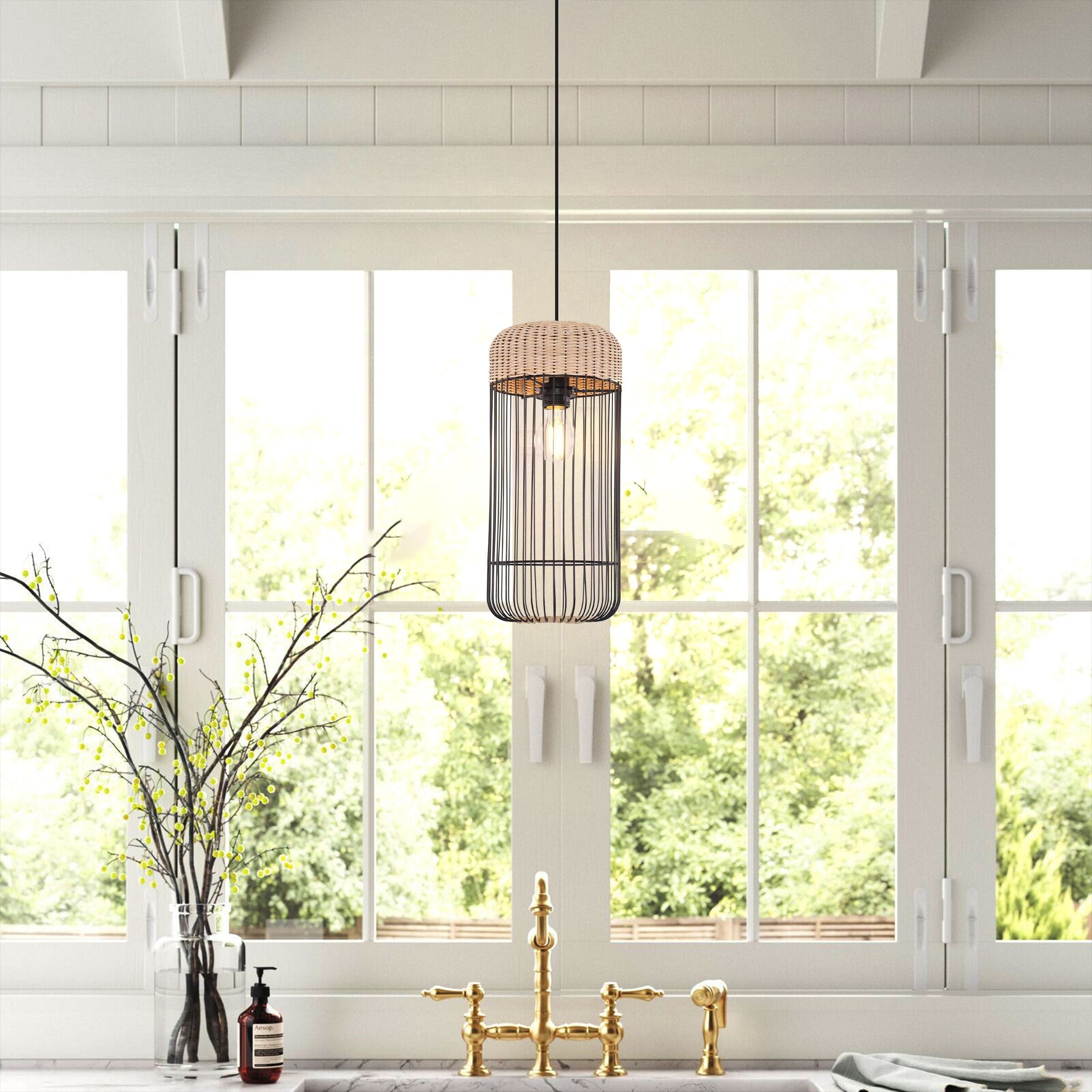‍Lightsin Woven Rattan Cylinder Pendant Light for Warm and Inviting Spaces (80% off) Lightsin UK 1 Unit 
