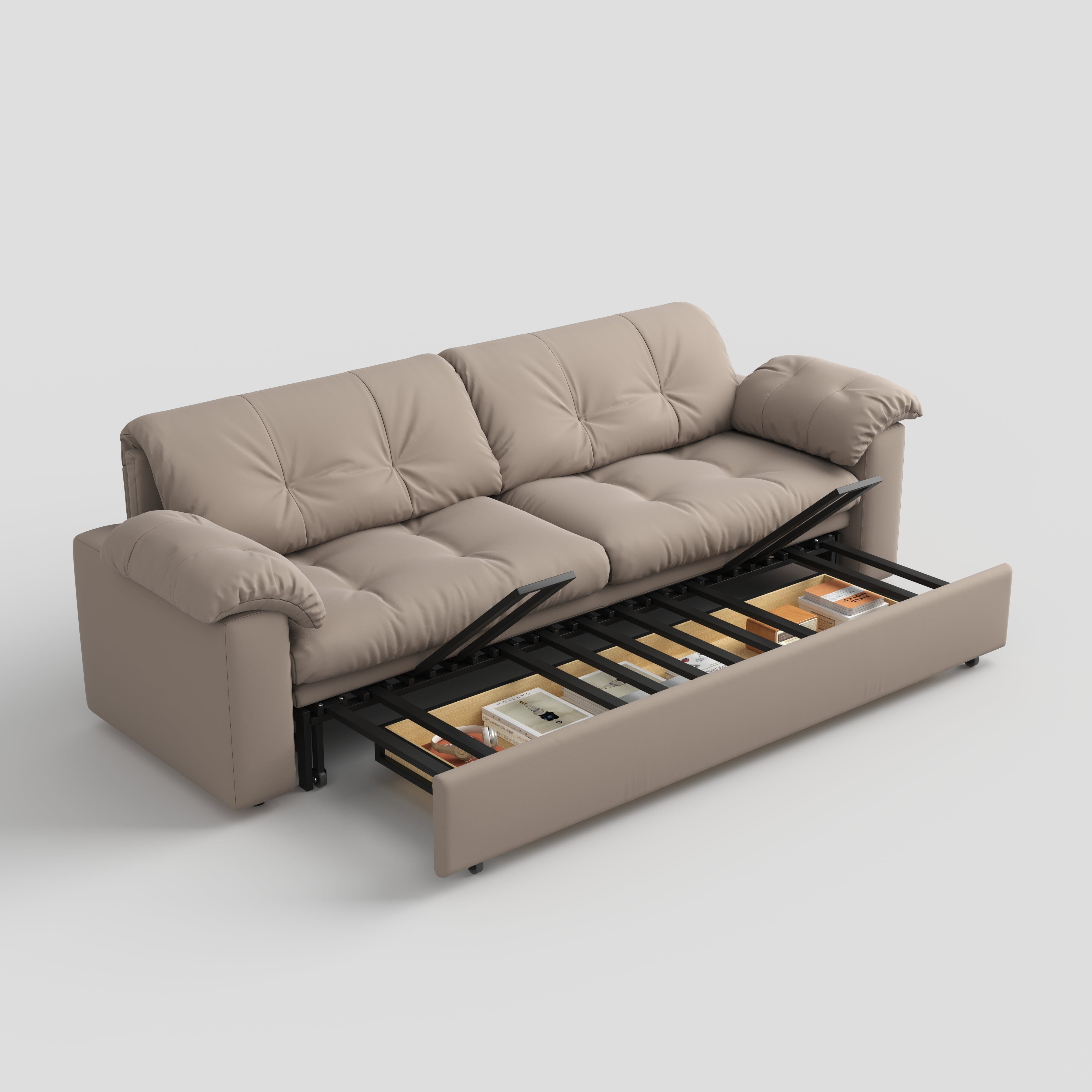 Cottonfy Multifunctional Sleeper Pull Out 2 Seater Sofa Bed with Storage Space Cottonfy UK 