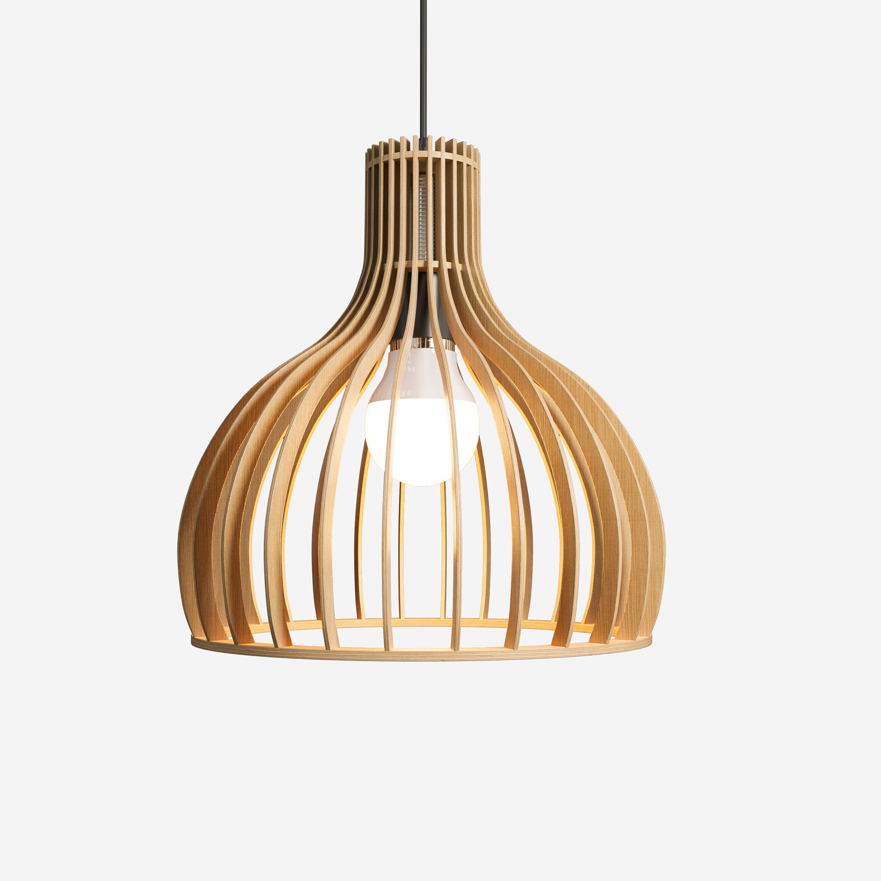 Lightsin Shadome-Nordic Wooden Cage Hanging Pendant Light Lightsin UK 