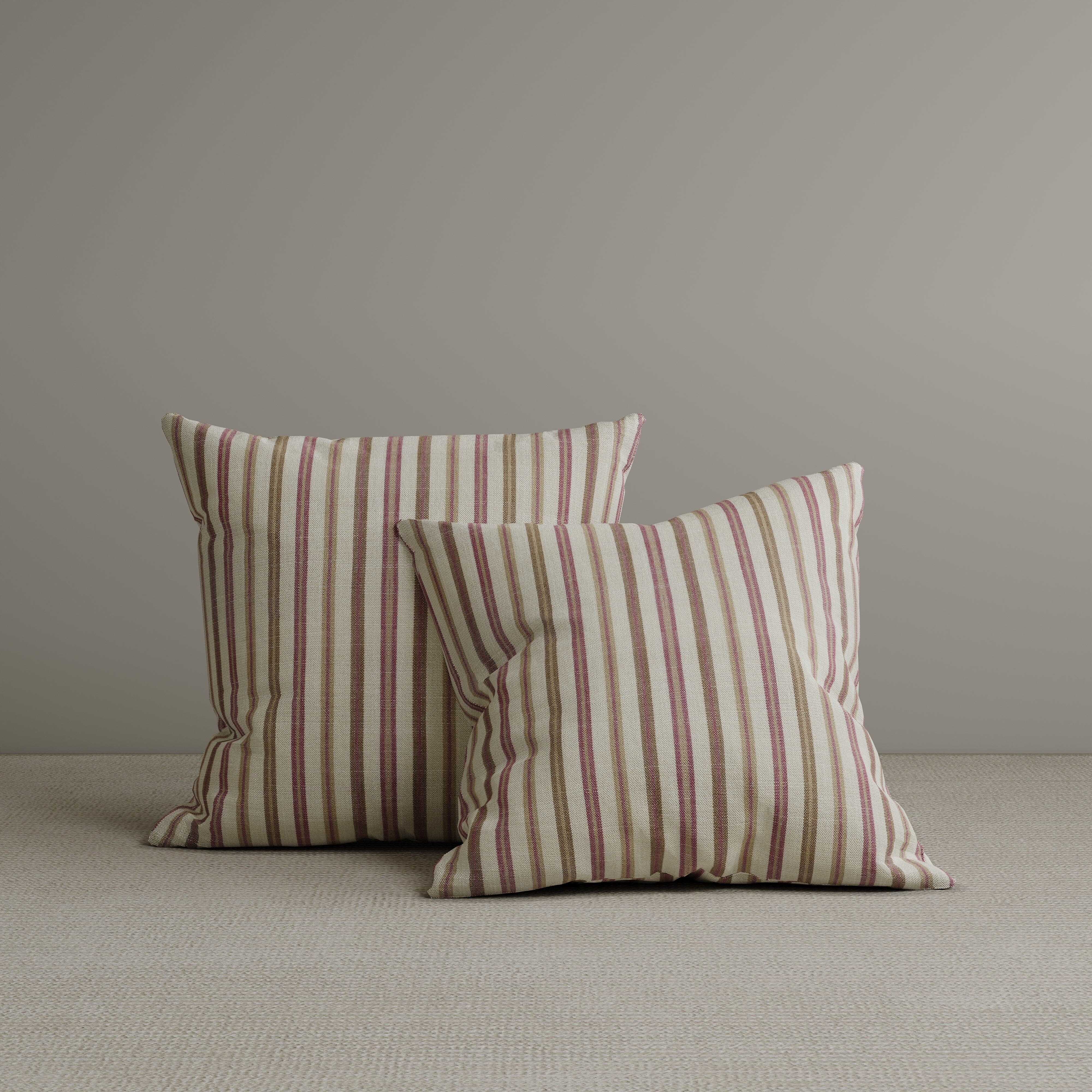 Cottonfy Square Exclusive Design Cushion in Red Striped Cotton Linen, 45*45CM Living and Home 2 PCS 
