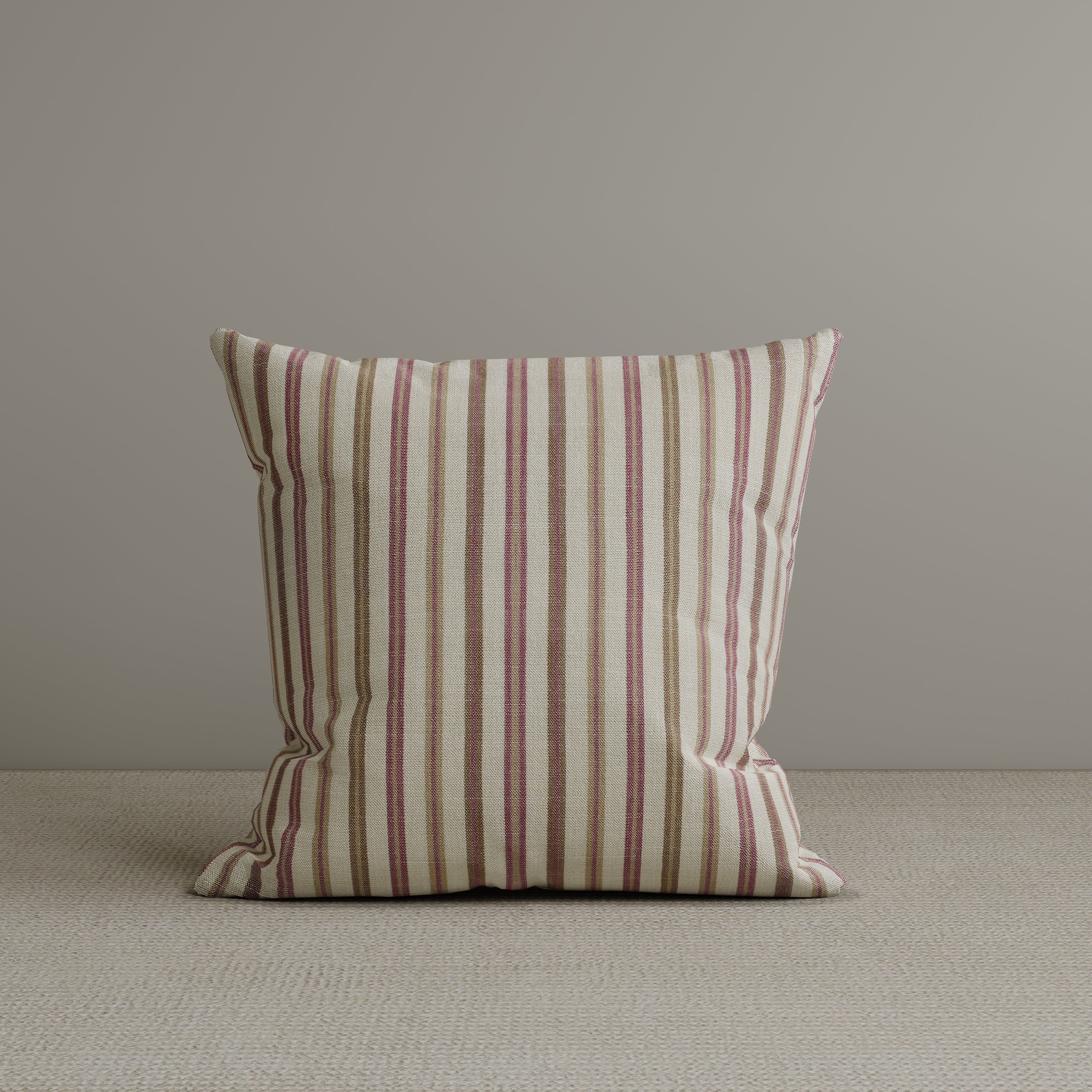 Cottonfy Square Exclusive Design Cushion in Red Striped Cotton Linen, 45*45CM Living and Home 1 PC 