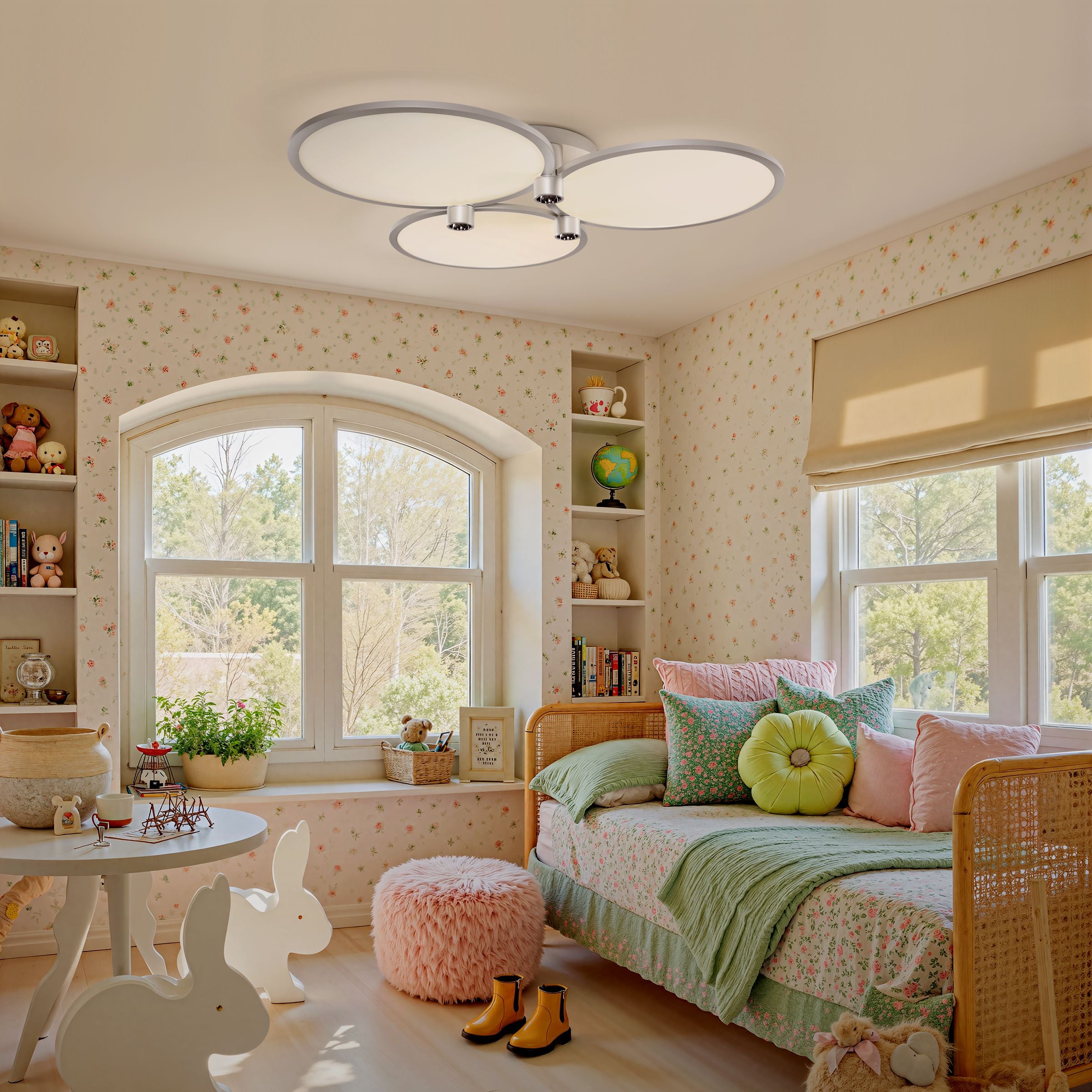 Lightsin Modern Three-Disk Silver/Gold Full Spectrum Ceiling Light Lightsin UK 