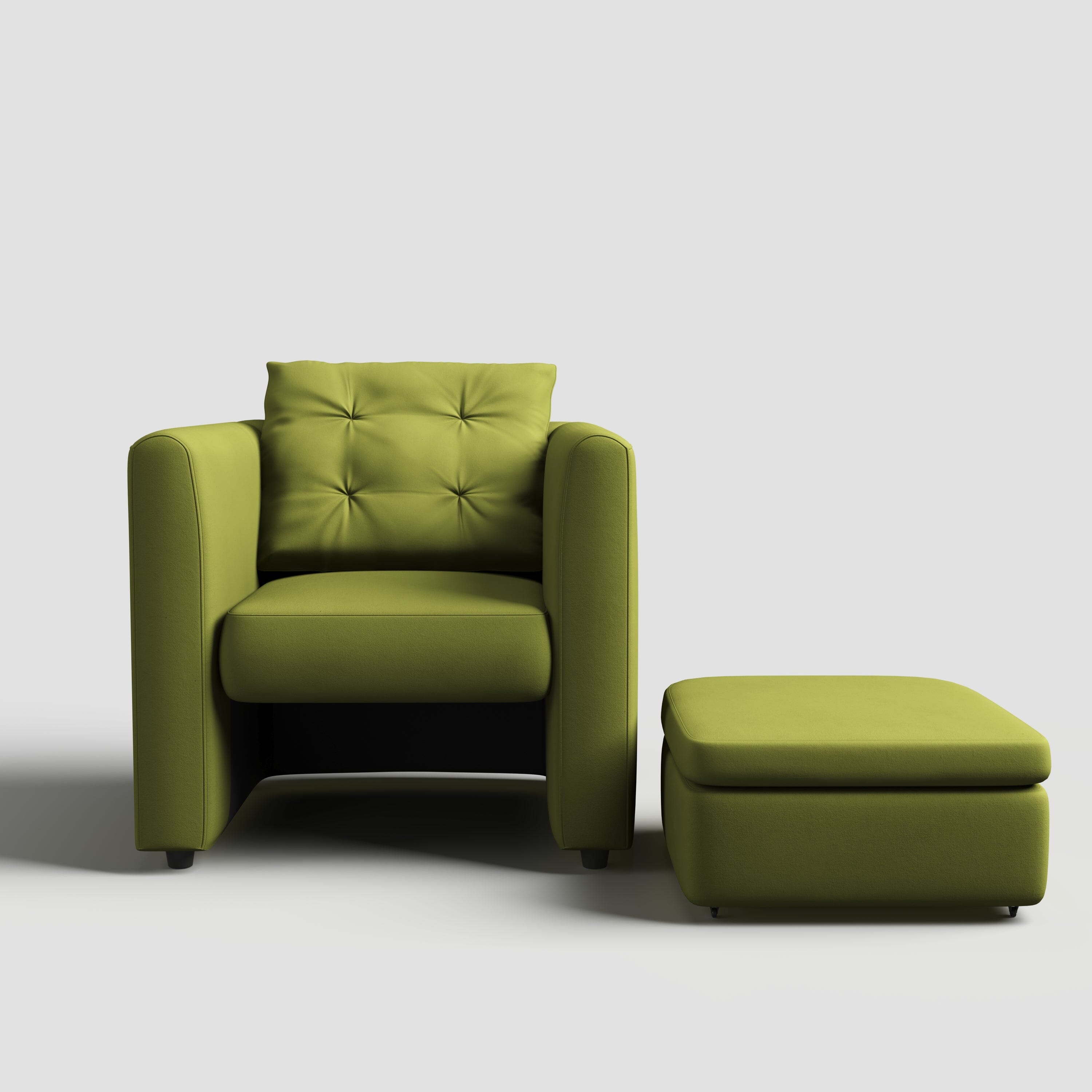 Cottonfy Plush Velvet Snuggler Chair with Hidden Storage Footstool Cottonfy UK 