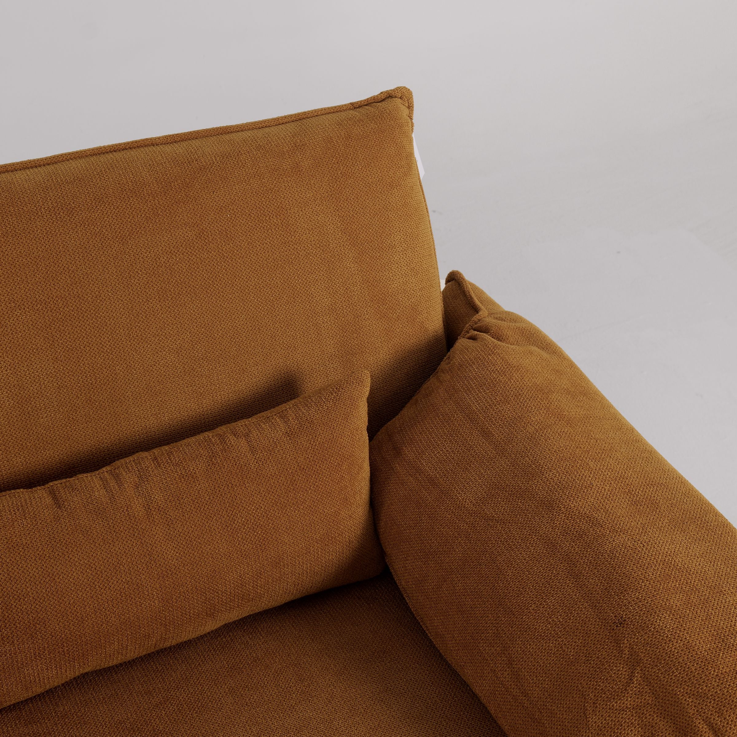 Ginger Yellow Fabric Sofa Bed with Adjustable Backrest and Easy Pull-Out Mechanism Living and Home 