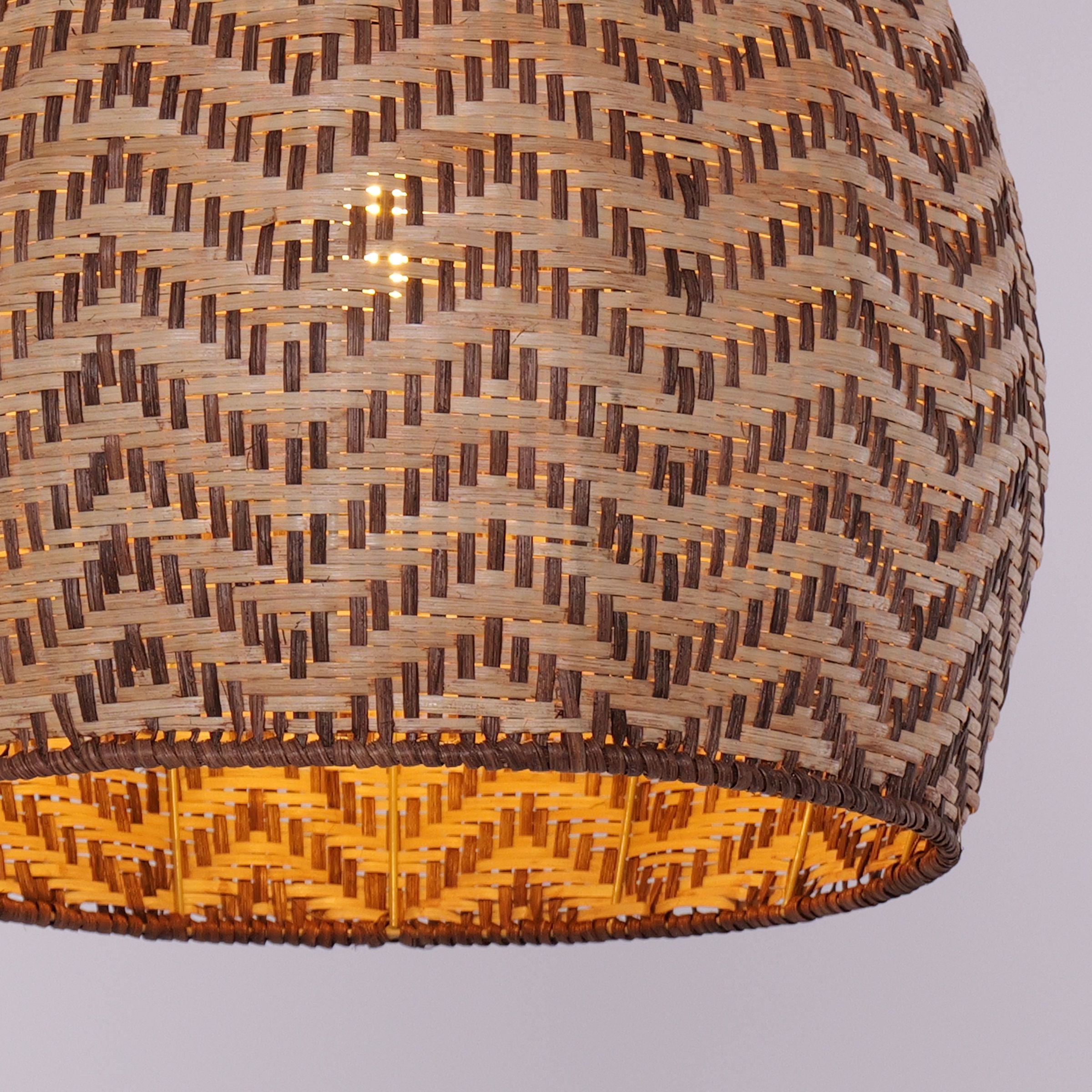 Lightsin Elegant Woven Rattan Pendant Light with Wave Details Lightsin UK 