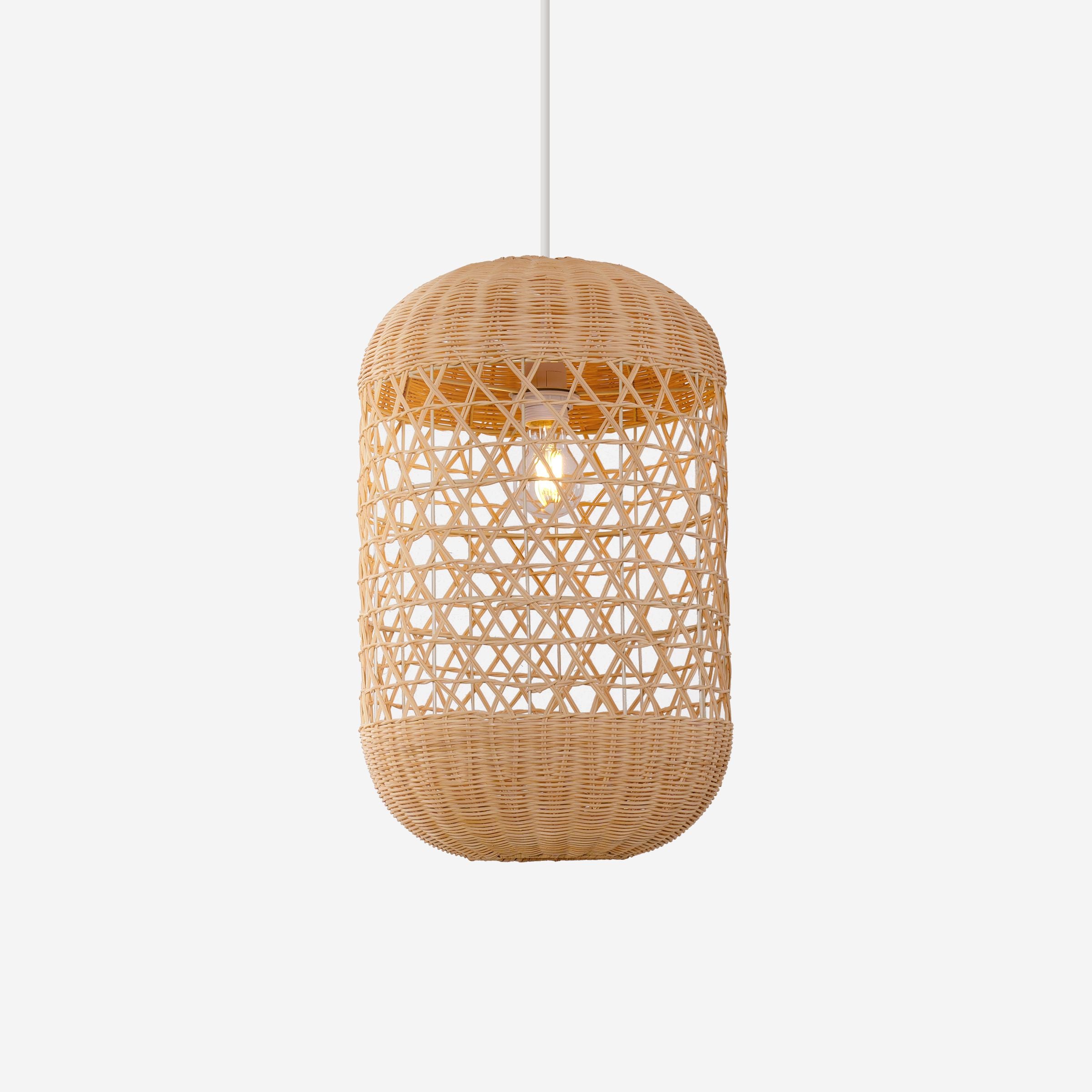 Lightsin Japanese Capsule-Shaped Rattan Pendant Light Lightsin UK 1 Unit 
