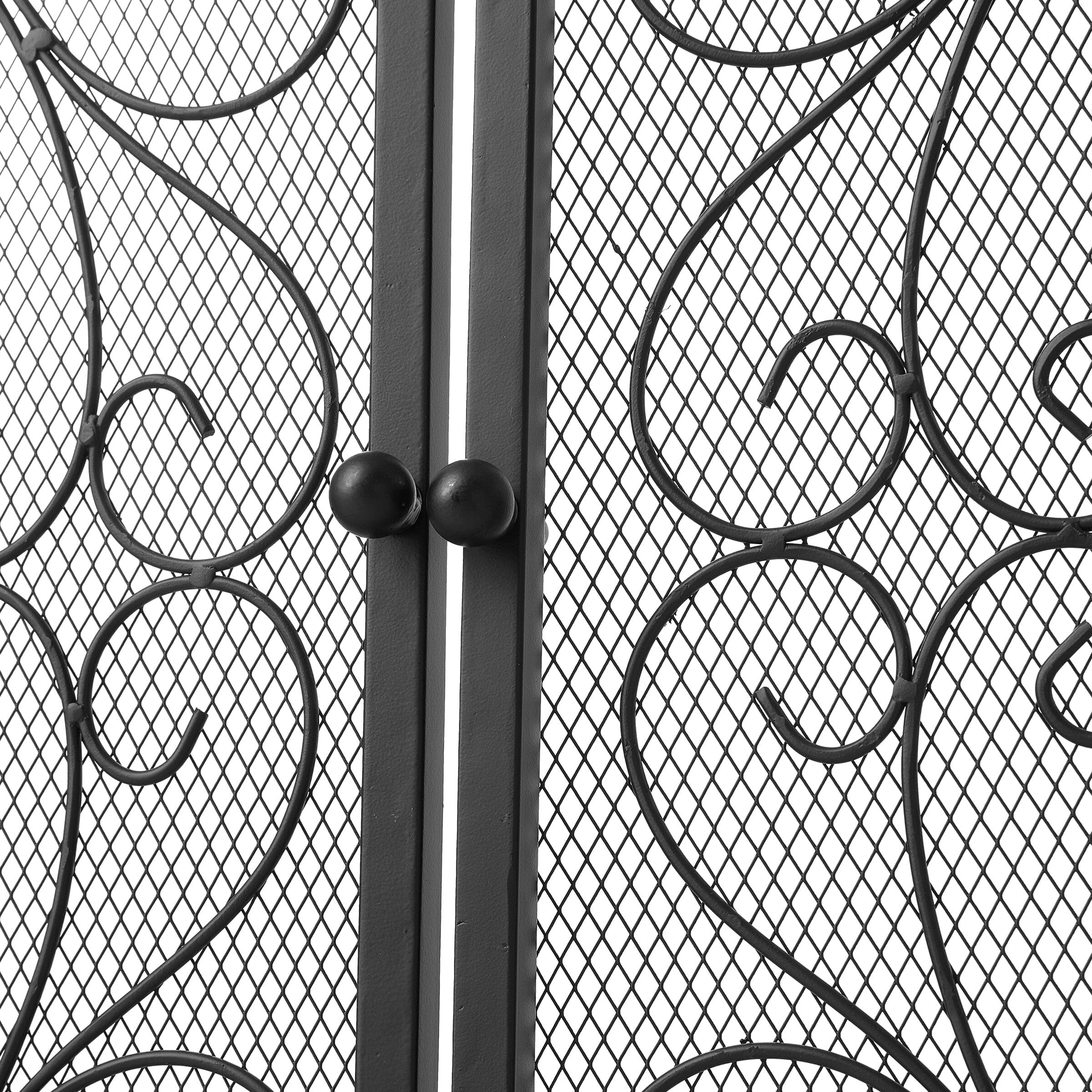 Smallbee Iron Fireplace Screen Black Powder-Coated – 114.7x84x16.5cm Smallbee UK 