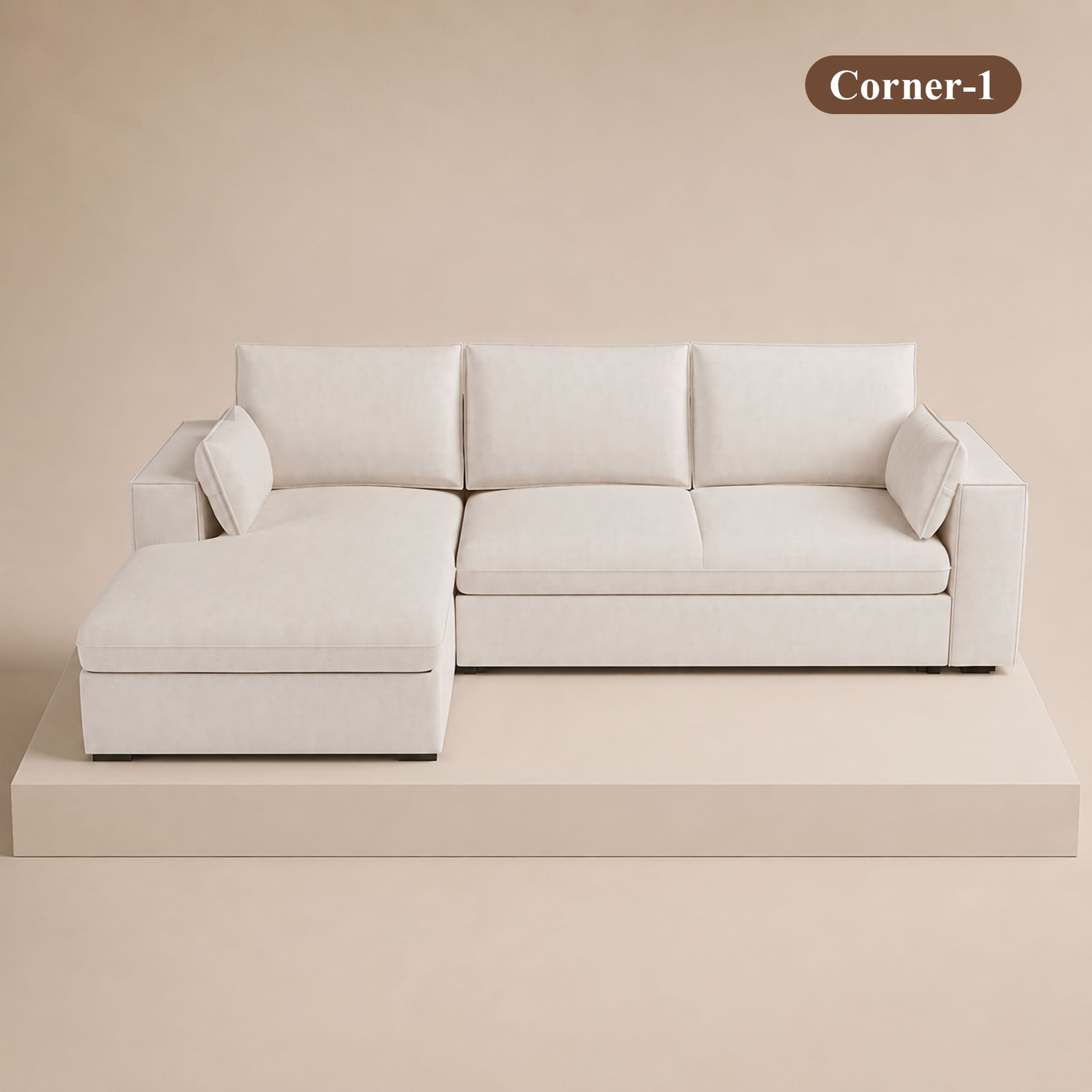 Cottonfy Creamy Tofu Block Pullout Sofa Bed with Storage June 25 Sale Cottonfy UK 