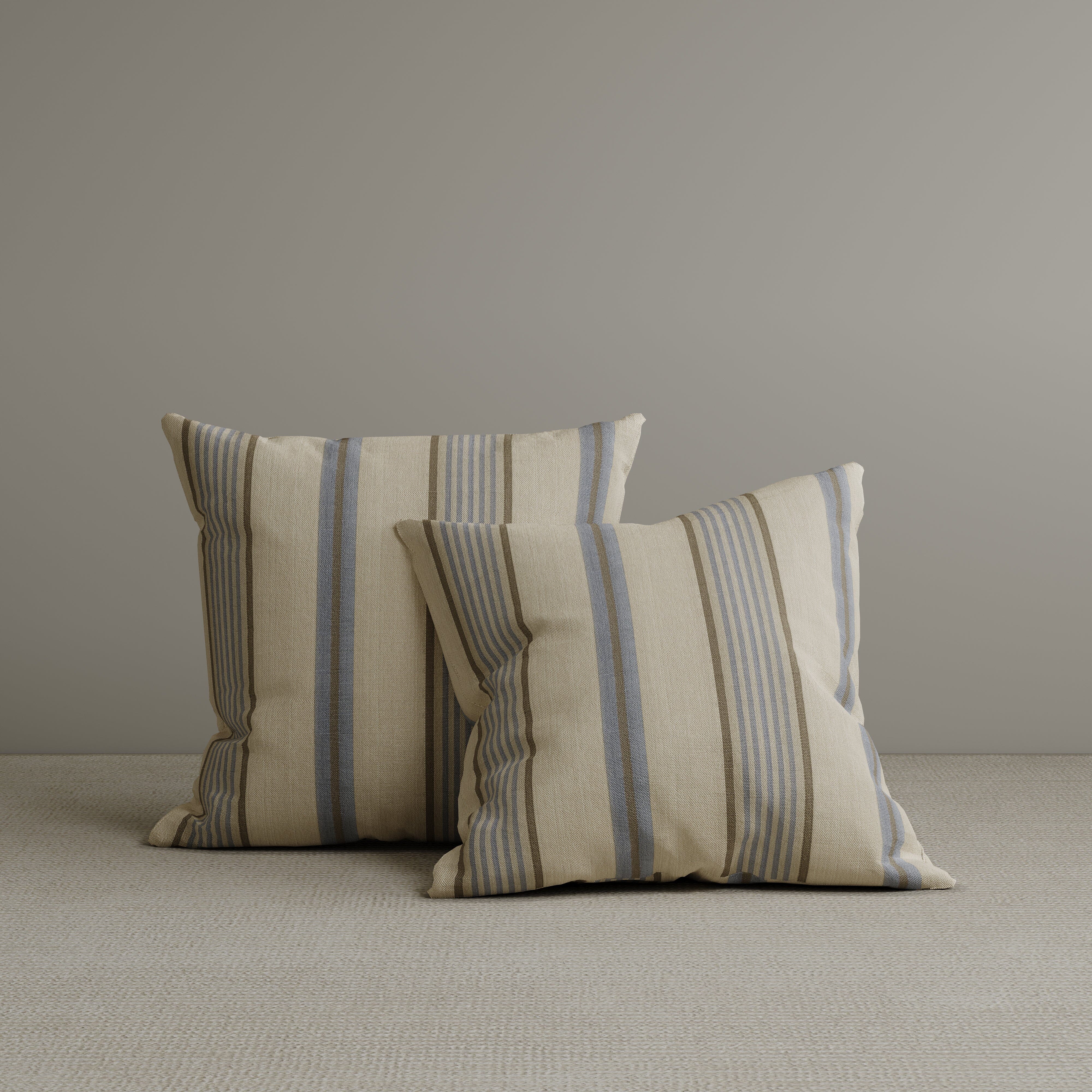 Cottonfy Square Exclusive Design Cushion in Sky Blue Striped Cotton Linen, 45*45CM Living and Home 
