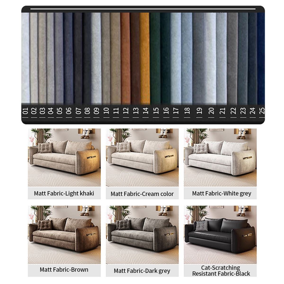 Upgrade Adjustable Multifunctional 3 Seater Sofa Bed with Storage Space Living and Home 