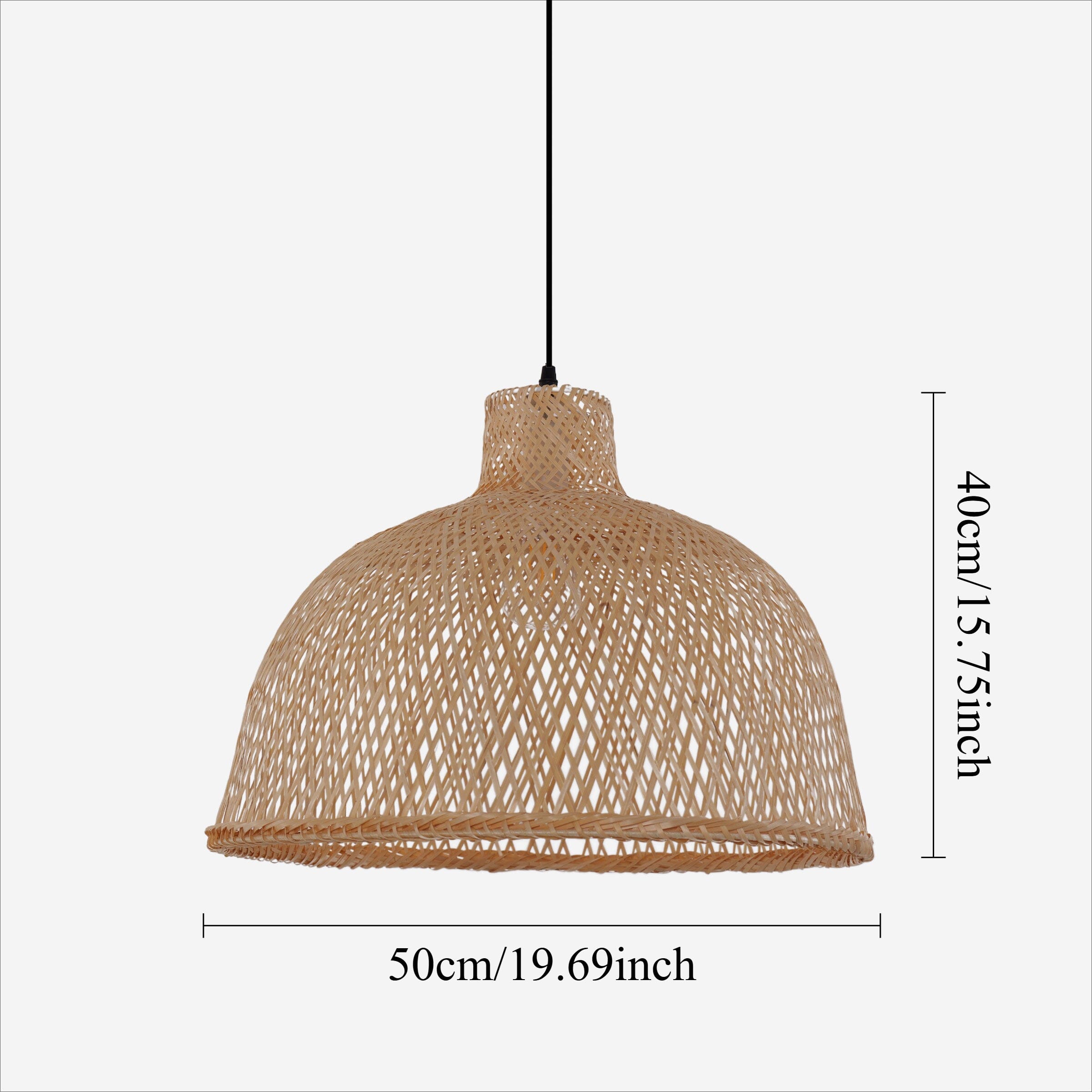 Lightsin Natural Bamboo Woven Dome Pendant Light for Cozy Spaces Lightsin UK 