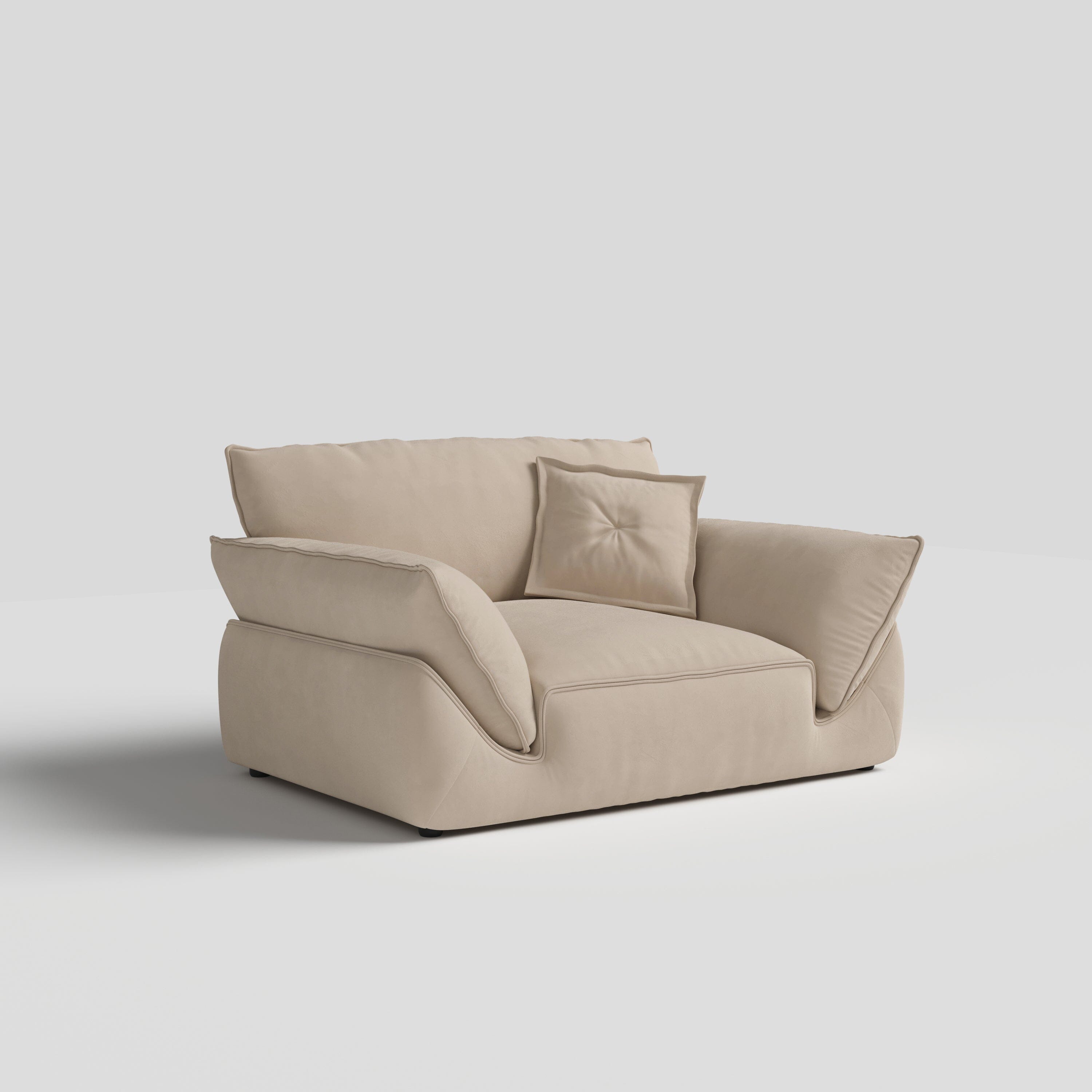 Cottonfy Cat-Scratch Resistant Fabric Elephant Ears Style Corner Sofa Cottonfy UK Single Khaki 