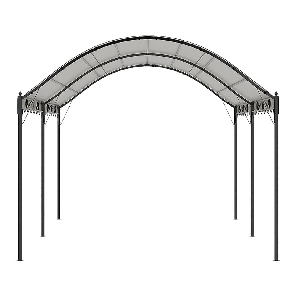 3x3x2.6m/3x4x2.6m Beige Arch Steel Canopy with Ground Pegs Living and Home 