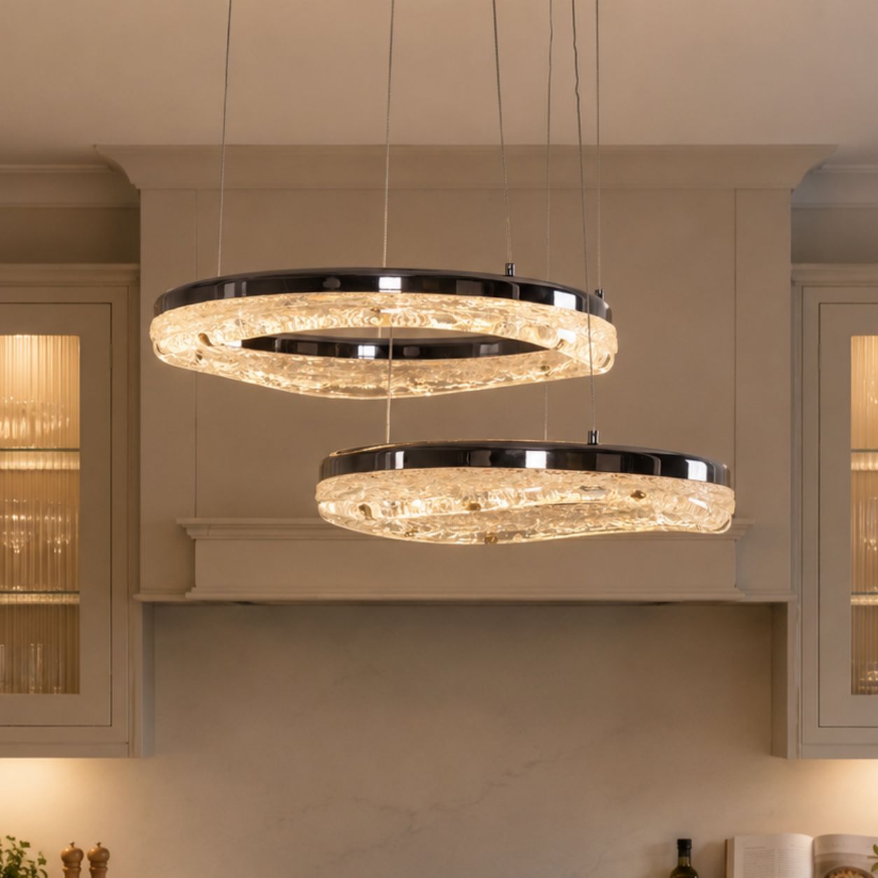 Lightsin Pearl Black Wave LED Chandelier in Aluminum Alloy Modern Ceiling Light Lightsin UK 