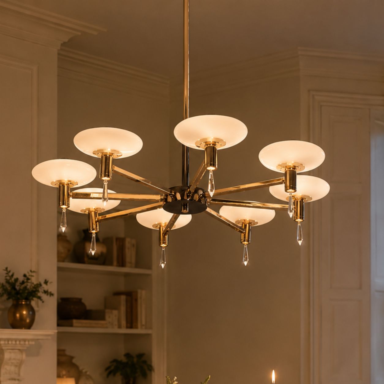 Lightsin Modern Gold LED Chandelier with Glass Shades Lightsin UK 