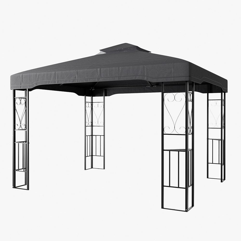 6x3M Premium Iron Pergola with Retractable Canopy and Mesh Screens Living and Home 