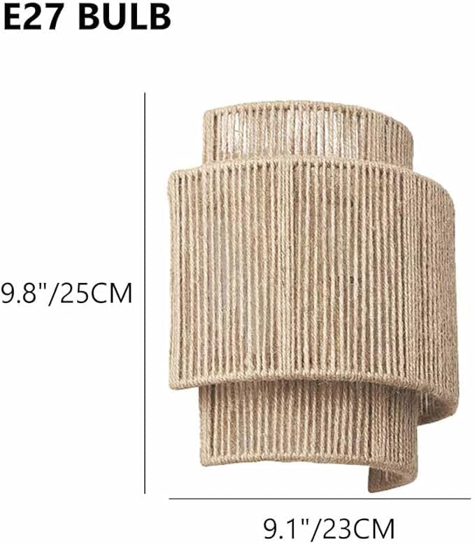 Vintage Hand-Woven Hemp Rope Half Cylinder Wall Lamp Lightsin UK 