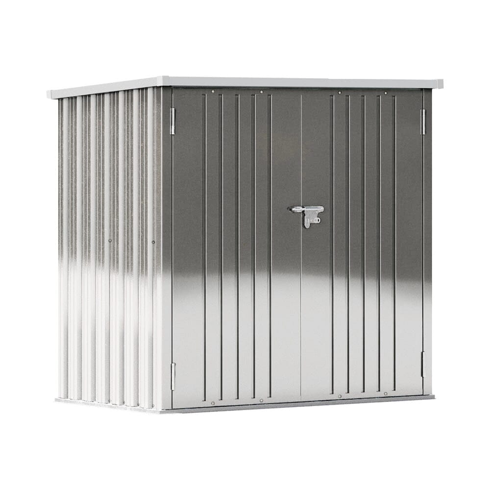 5.5x3FT Grey Slanted Roof Garden Shed with Double Doors Living and Home 