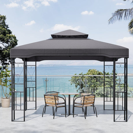 6x3M Premium Iron Pergola with Retractable Canopy and Mesh Screens Living and Home 