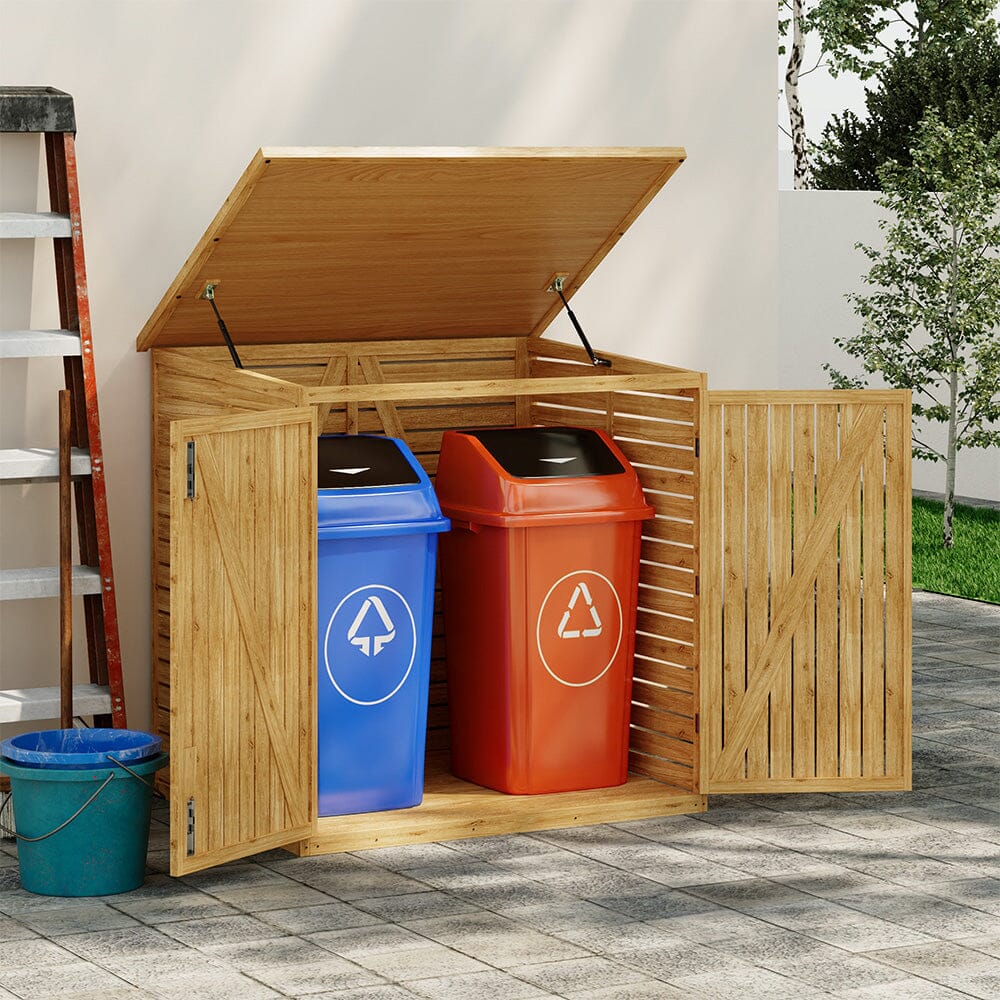 Wooden Bicycle Shed with Asphalt Roof and Steel Locking Door Living and Home 