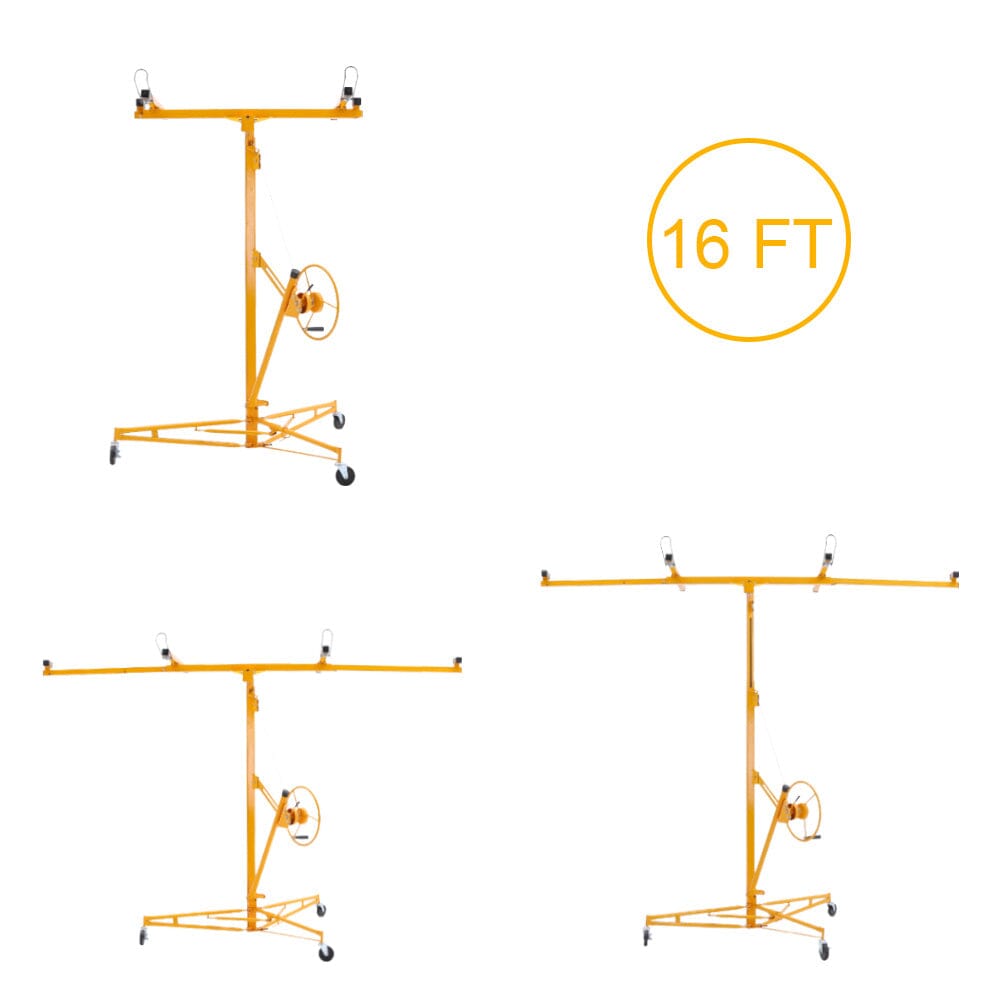 11/16ft Yellow Drywall Lifter with Rolling Casters Panel Hoist Living and Home 