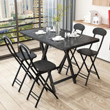 Black Wooden Folding Dining Table with Metal Legs Dining Tables Living and Home 