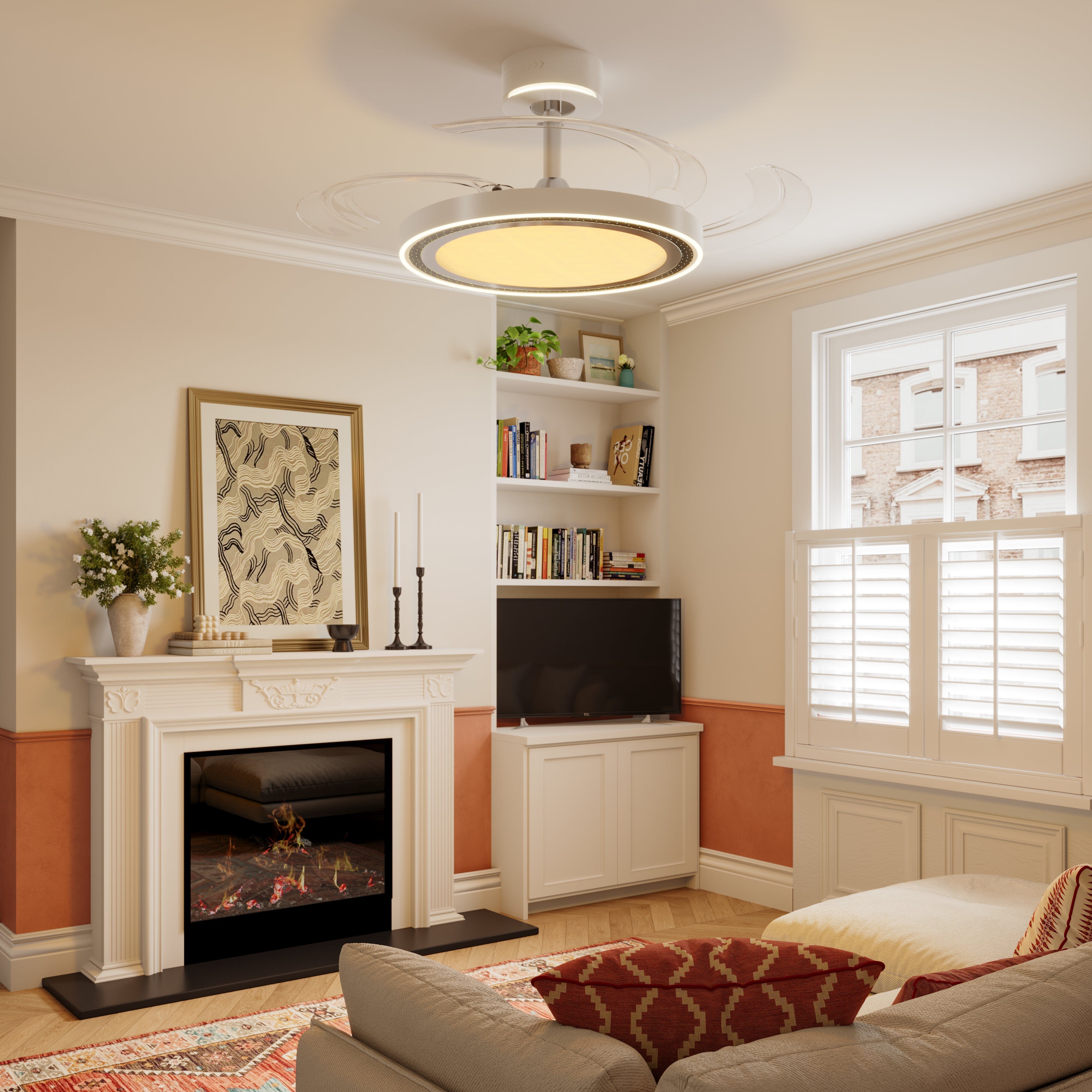 White 48 Inch Reversible LED Ceiling Fan Light with Remote Lightsin UK Pre-Order 