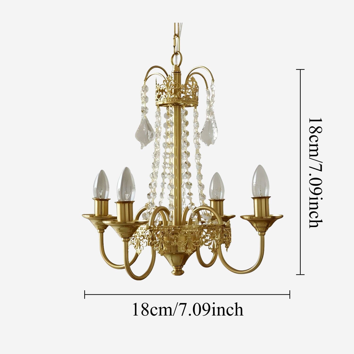 Lightsin 4-Lights Candle Shape Pendant Light Fixtures with Transparent Crystal Lightsin UK 