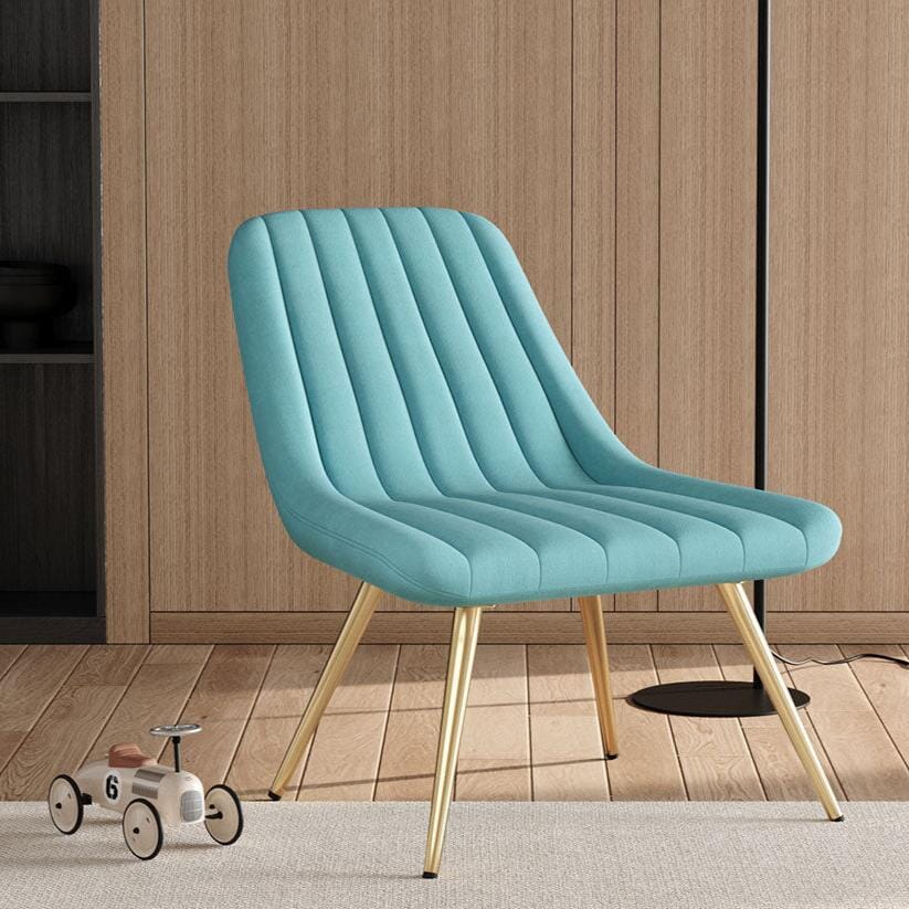 Velvet Upholstered Gold Metal Legs Lounge Accent Chair Living and Home 