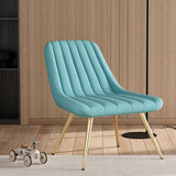 Velvet Upholstered Gold Metal Legs Lounge Accent Chair Living and Home 