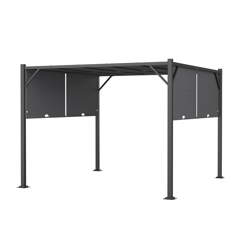 Luxury Outdoor Steel Pergola with Retractable Canopy Living and Home 