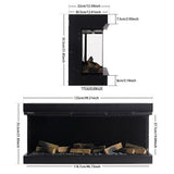3-Sided Panoramic Smart Electric Fireplace with Customizable Flame & Heating Control Living and Home 