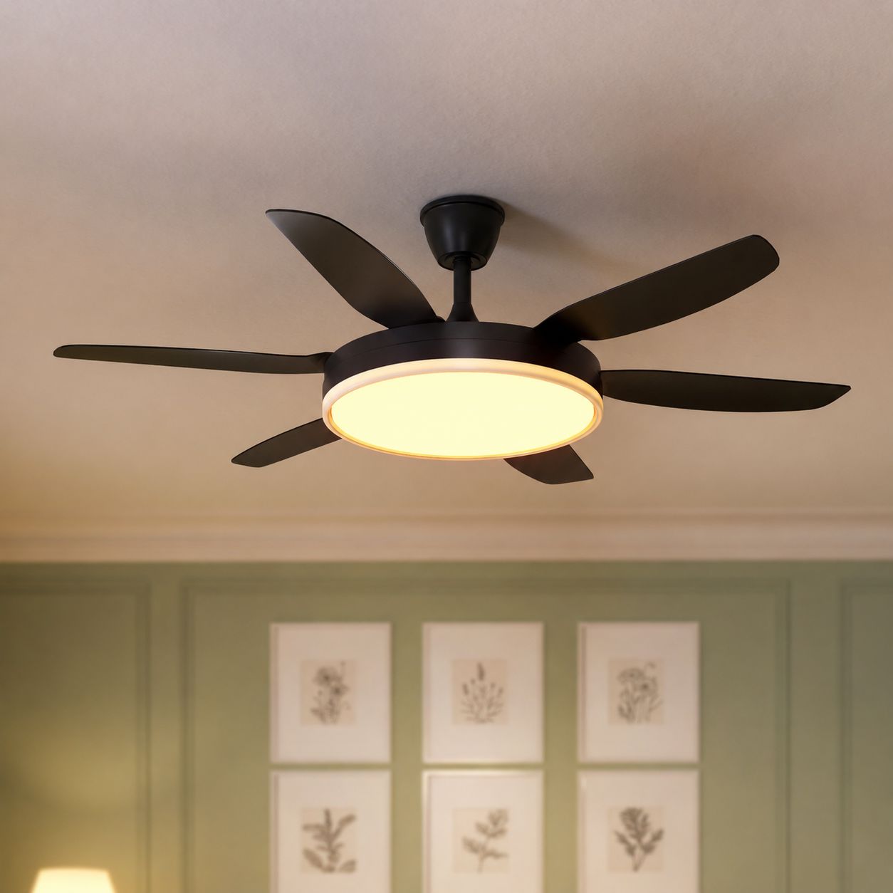 Lightsin Modern Black 57inch LED Ceiling Fan with Remote Control Lightsin UK 