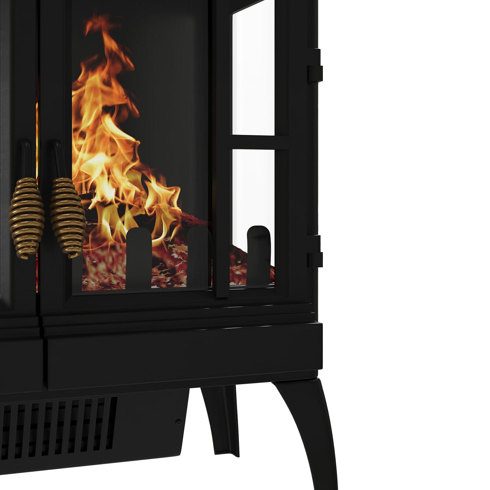 Black Freestanding Electric Fireplace Heater with Adjustable Flame Brightness Living and Home 