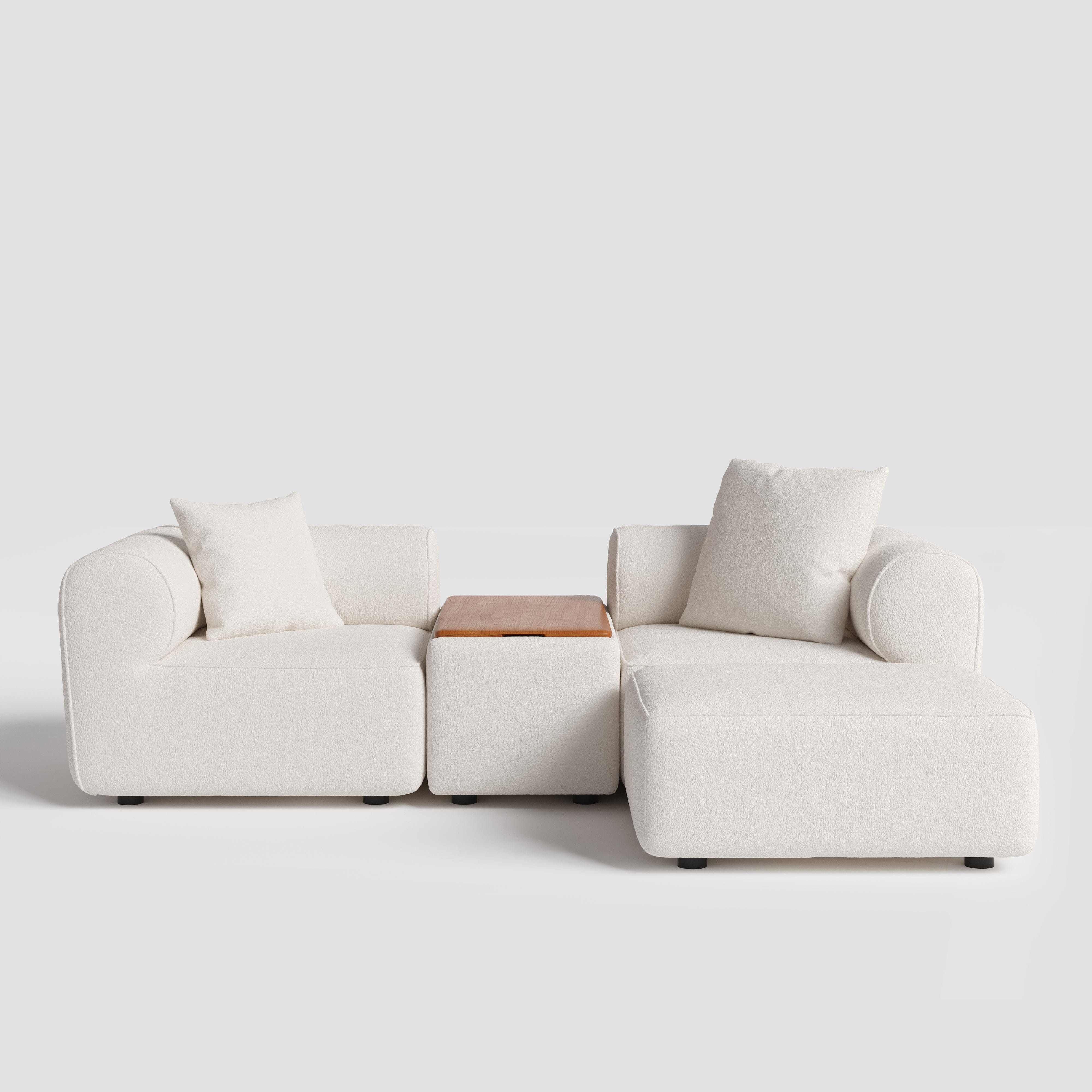 The Plump Modular Bouclé Sofa with Integrated Storage Cottonfy UK 