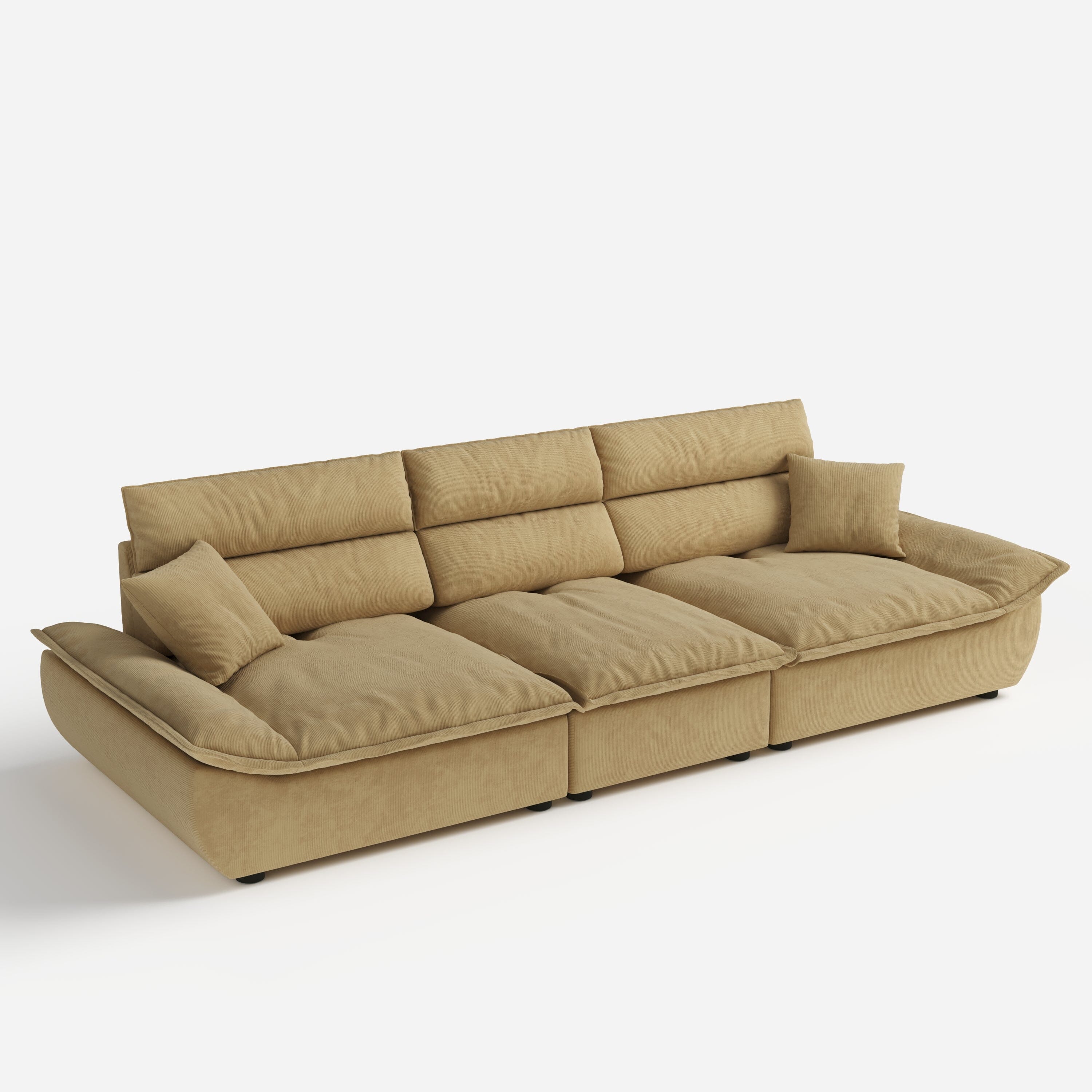 Cottonfy Adjustable Backrest Sailboat Corduroy Sofa Green Cottonfy UK 