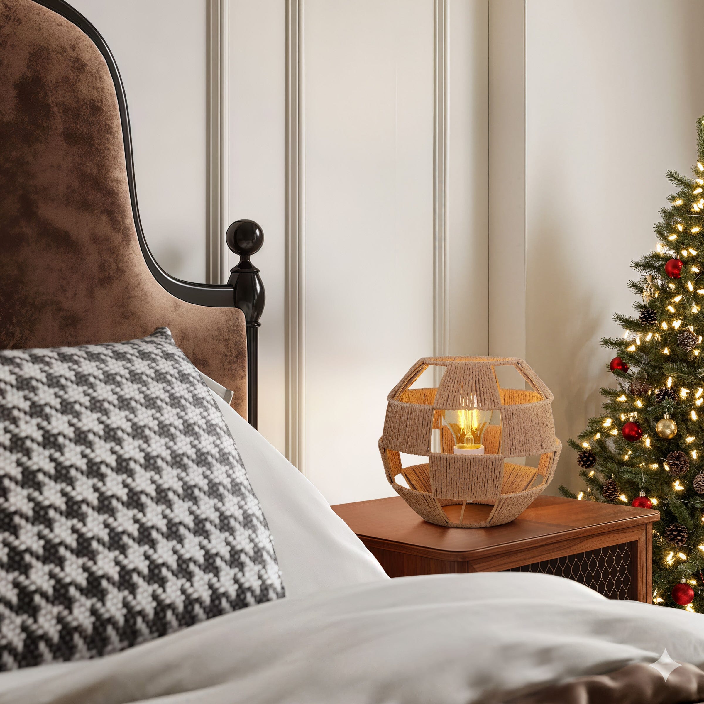 Lightsin Handwoven Jute Globe Table Lamp - Eco-friendly Spherical Bedside Desk Lighting Lightsin UK 