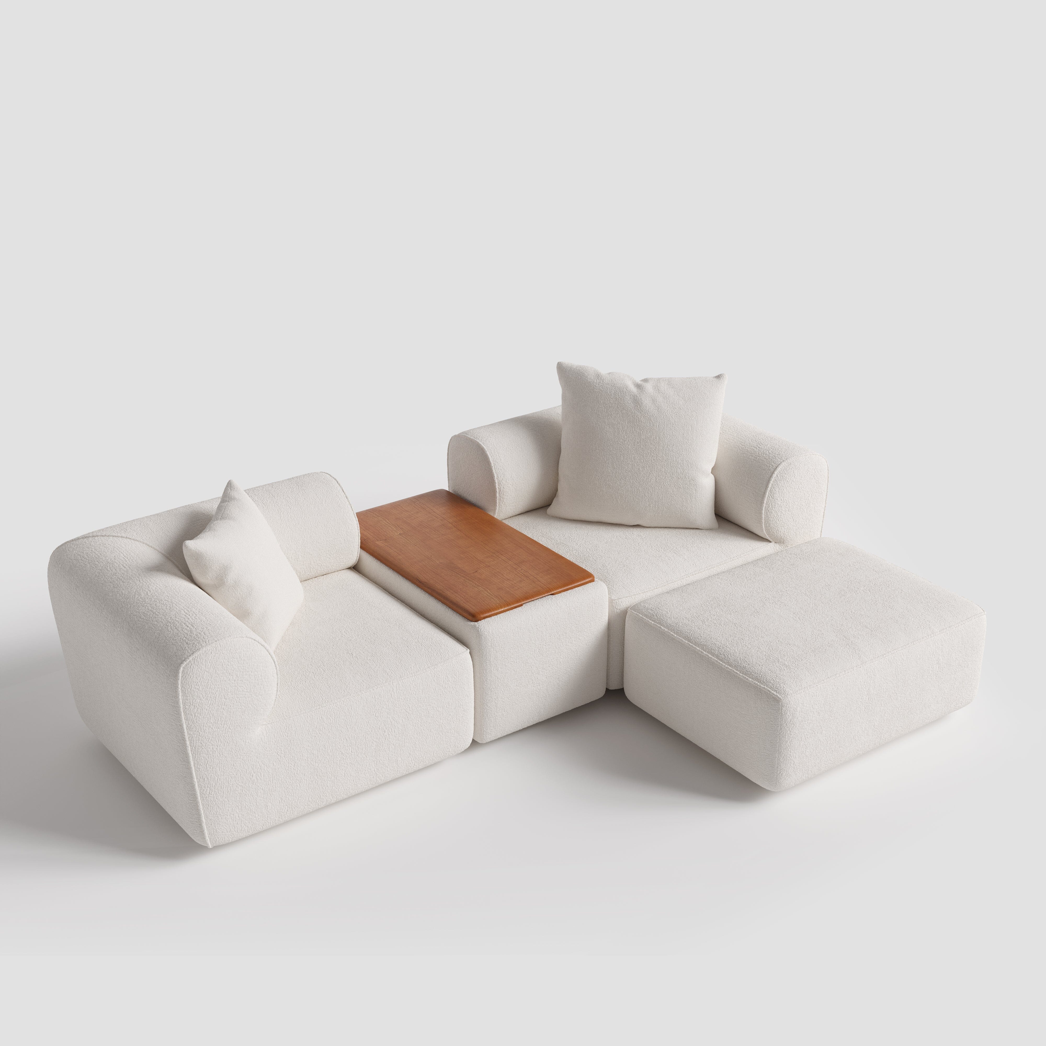 The Plump Modular Bouclé Sofa with Integrated Storage Cottonfy UK 