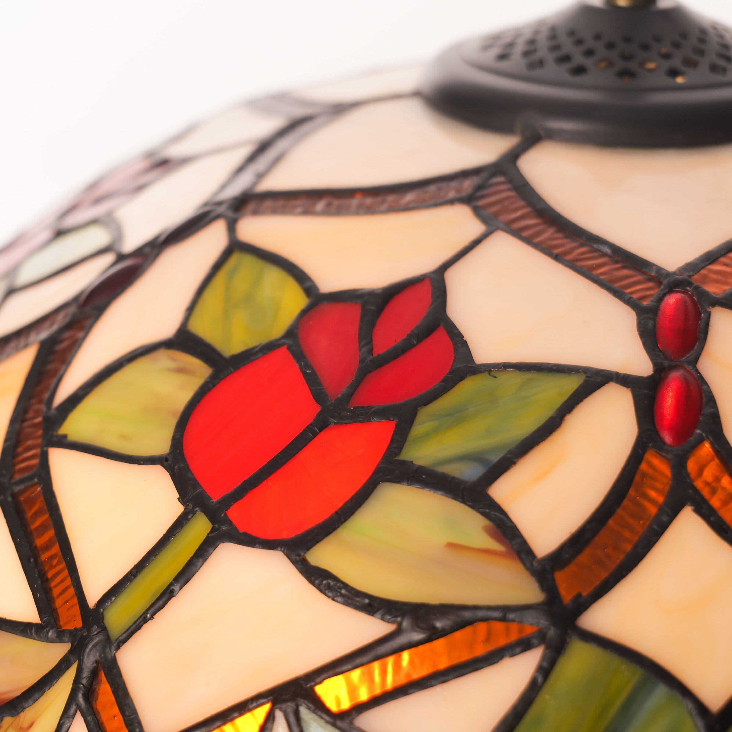 Lightsin Tiffany Table Lamp | Handcrafted Stained Glass Rose Series Lightsin UK 