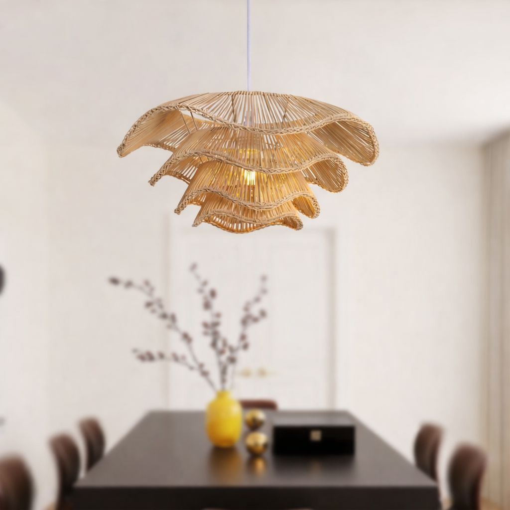 Lightsin Multi-tiered rattan pendant lamp Lightsin UK 1 Unit 