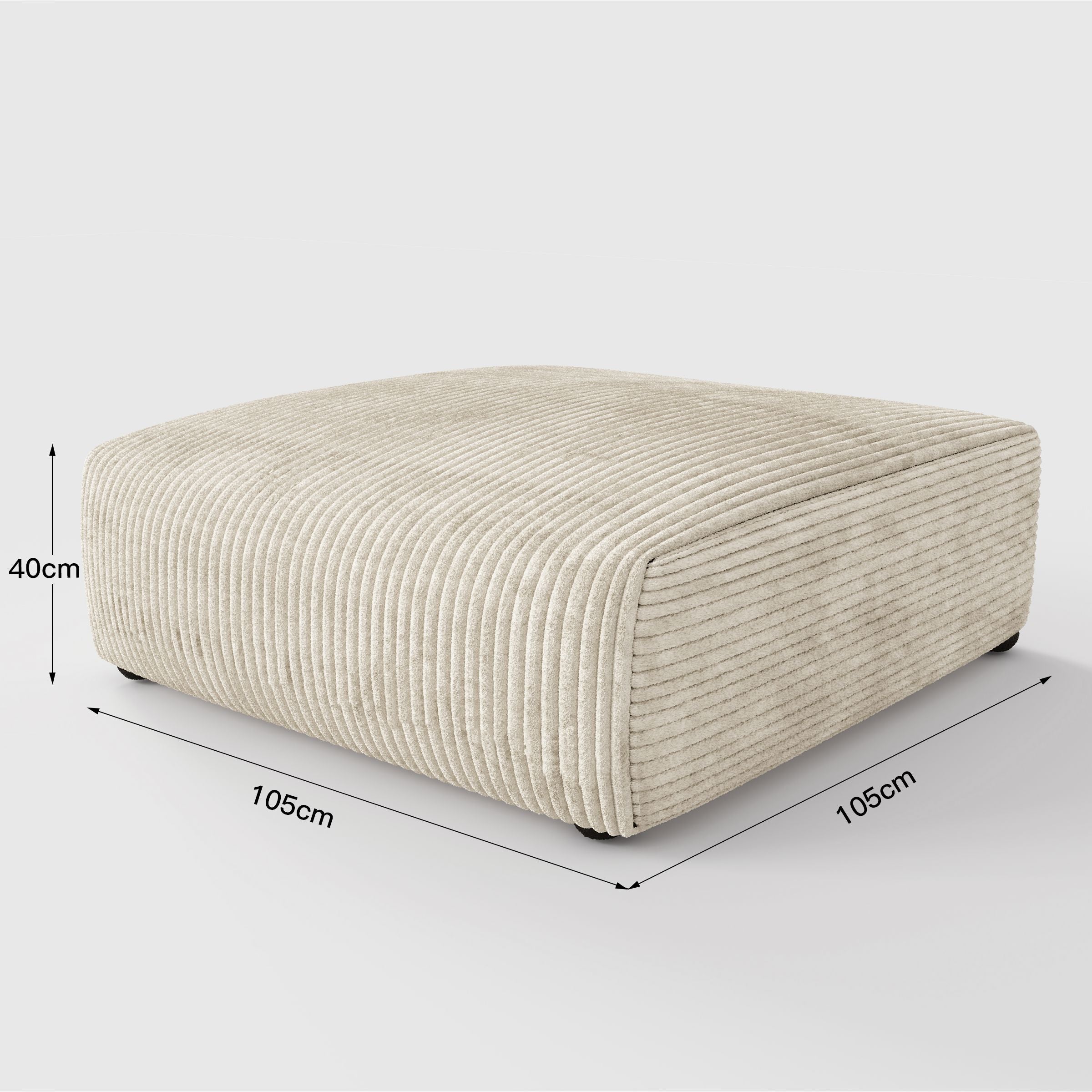 Cottonfy Corduroy Modular Wide Seat Chaise Sofa Block Living and Home 
