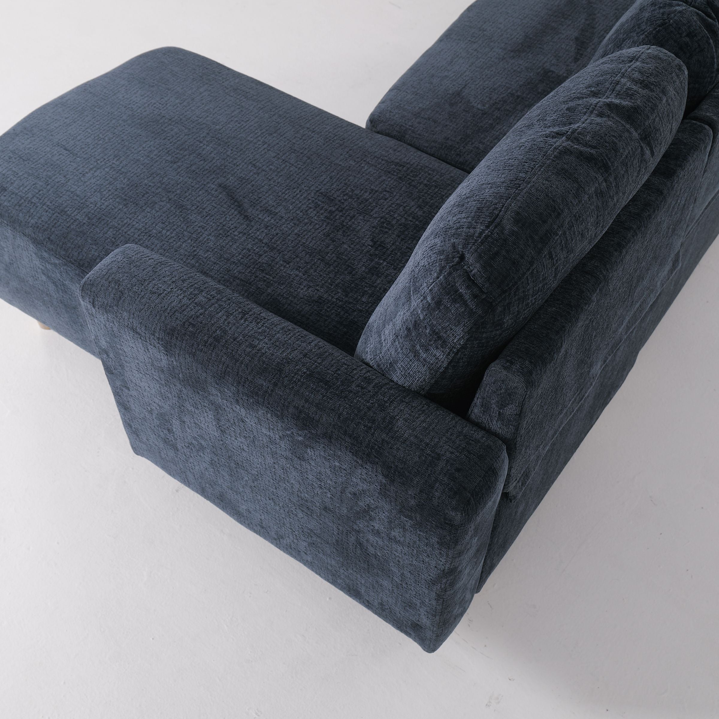 L-Shaped Sofa and Chaise Lounge Set with Wooden Legs 2 Seater Sofas Living and Home 