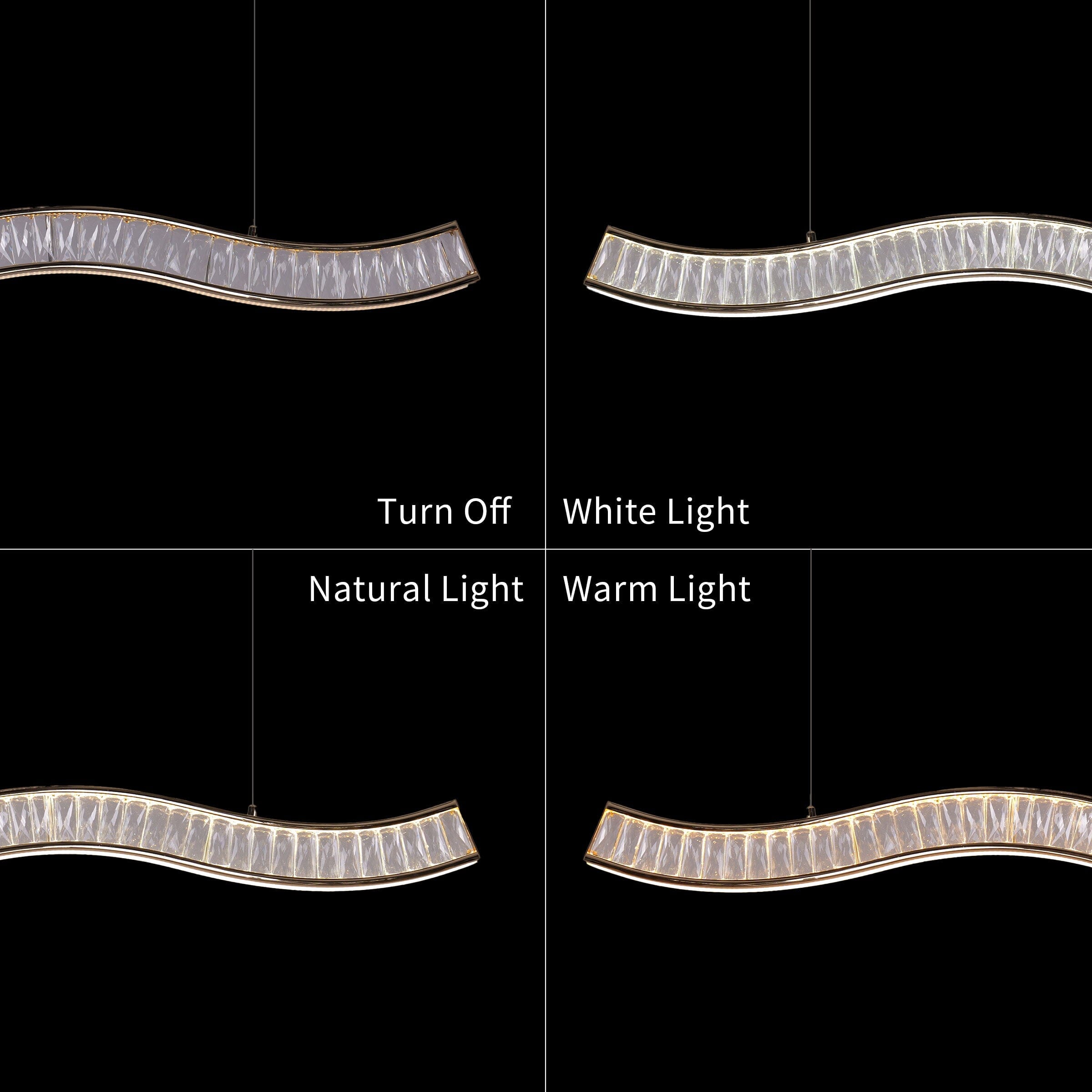 Lightsin Gold Crystal Wave LED Pendant Light Modern Chandelier for Contemporary Interiors Lightsin UK 